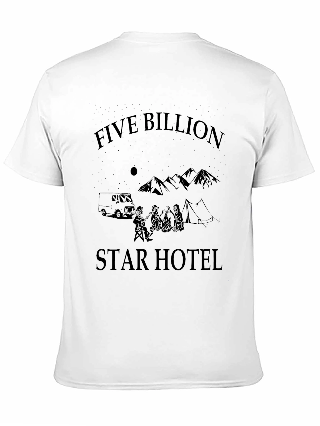 Black Five Billion Star Hotel Graphic Tee - Camping T-Shirt view 11