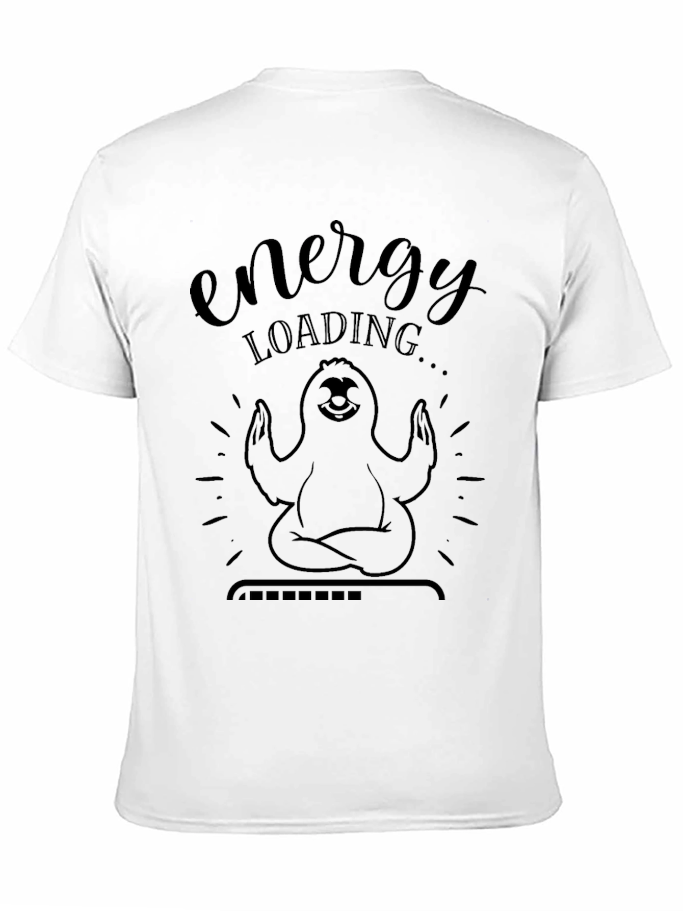 Black Energy Loading Sloth Graphic T-Shirt view 11