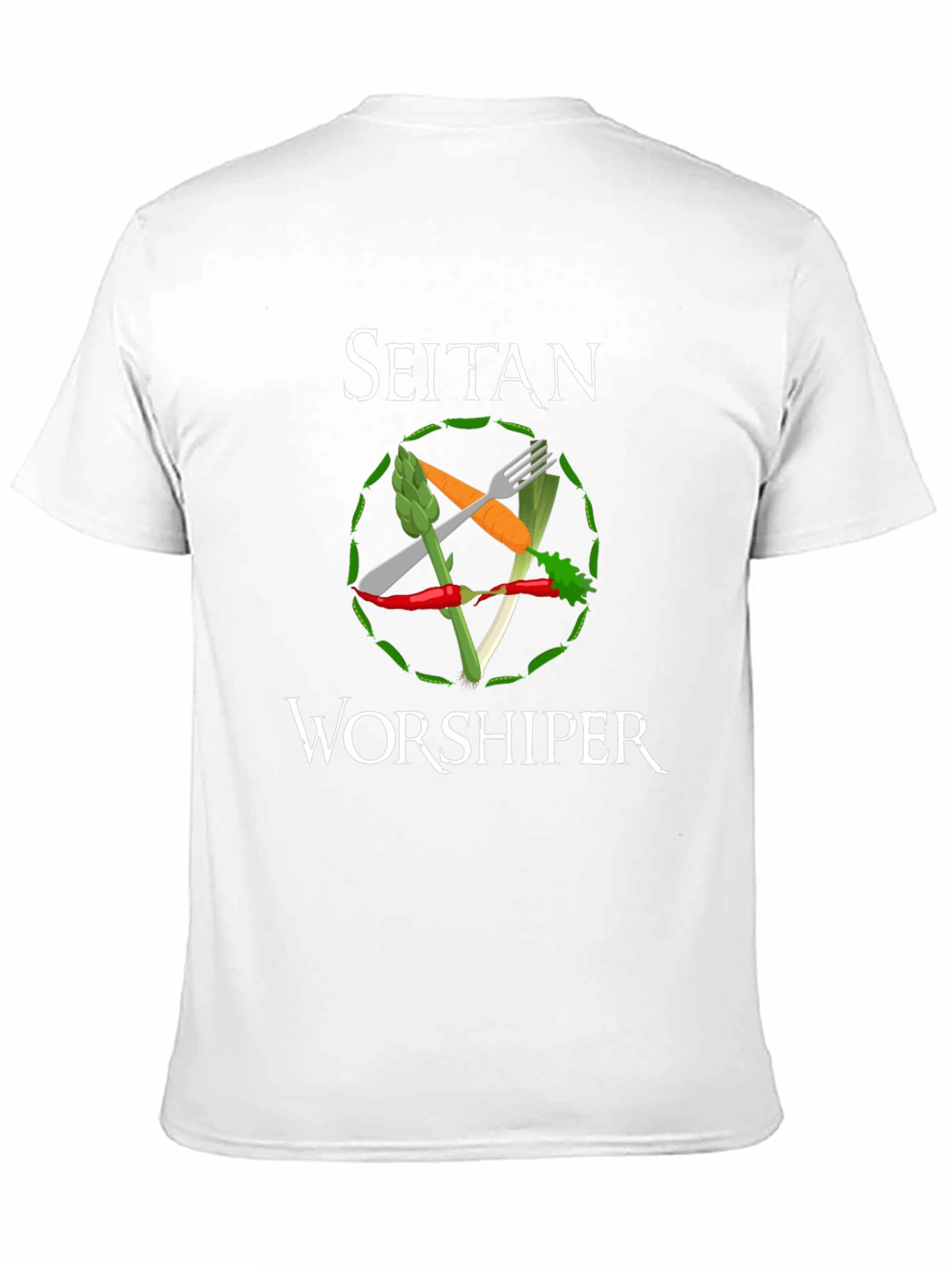 Black Seitan Worshiper Vegan Graphic Tee view 11