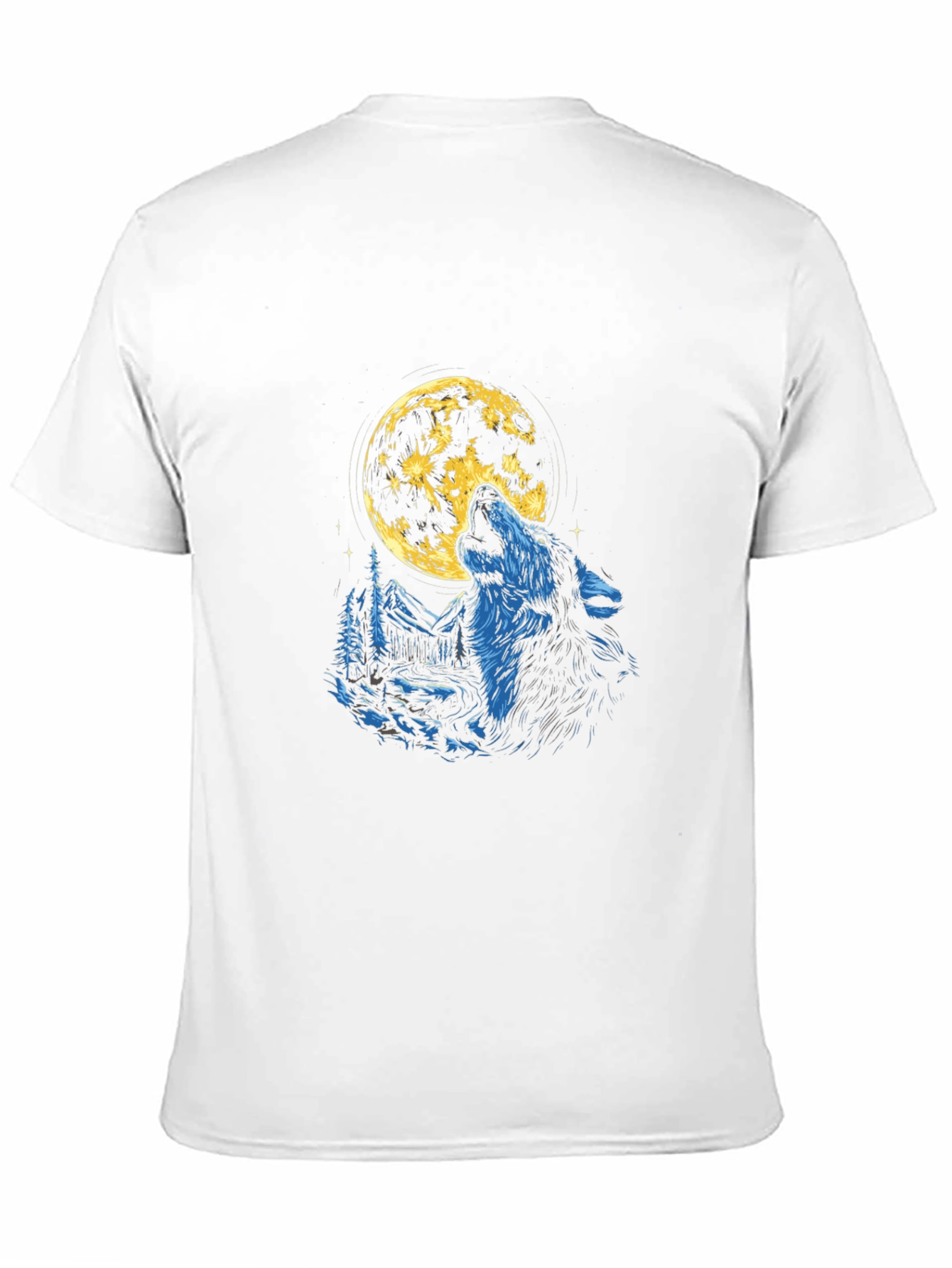 Black Wolf Moon Graphic T-Shirt - Black Cotton Tee view 11