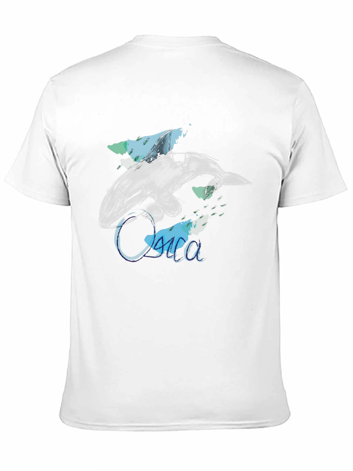 Black Orca Sketch Graphic Tee - Black Cotton T-Shirt view 11