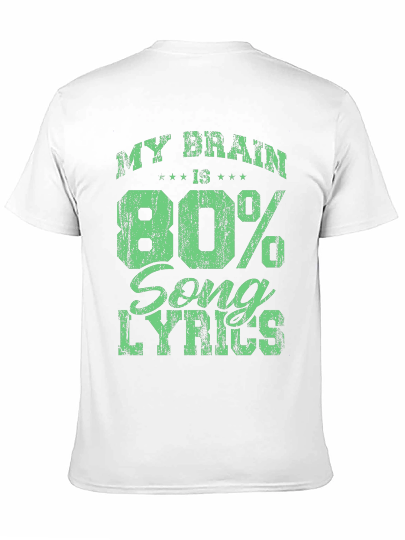 Black My Brain is 80% Song Lyrics Black T-Shirt view 11