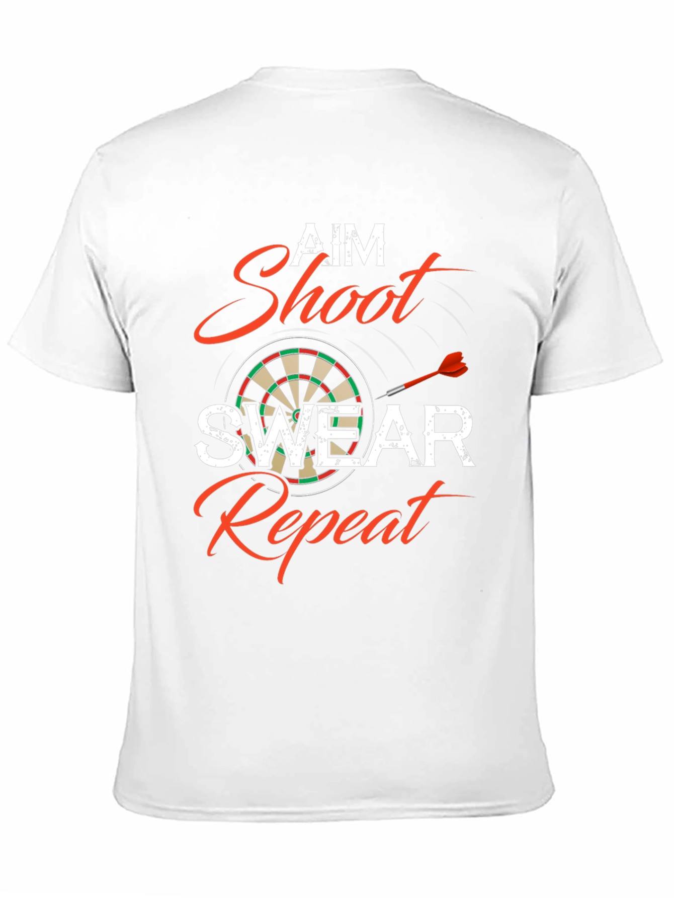 Black Aim Shoot Swear Repeat Dart T-Shirt view 11