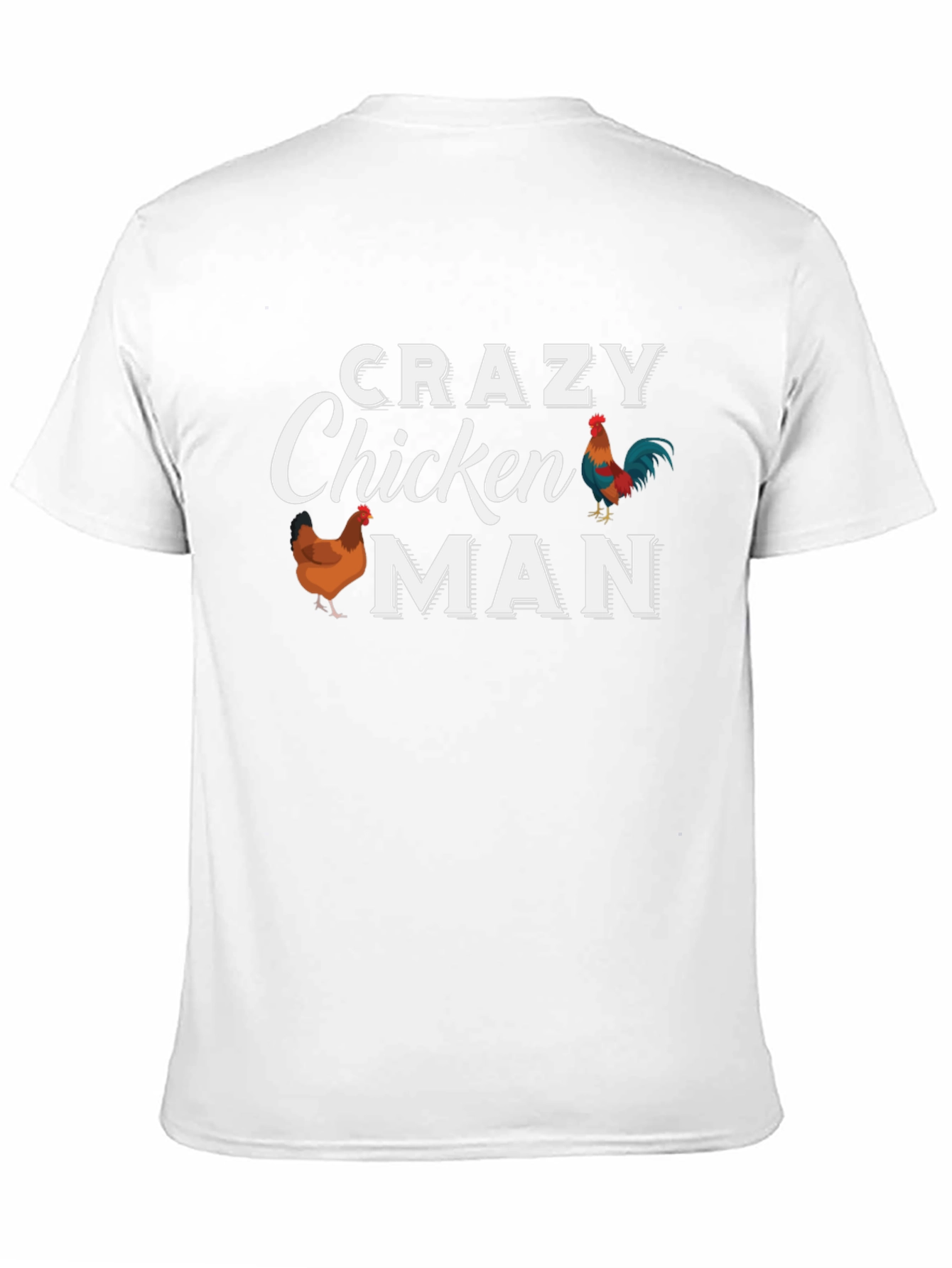 Black Crazy Chicken Man T-Shirt - Funny Chicken Lover Tee view 11