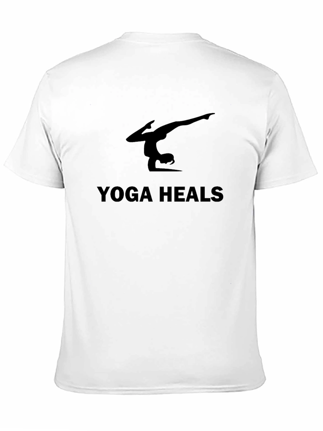Black Yoga Heals Black T-Shirt view 11
