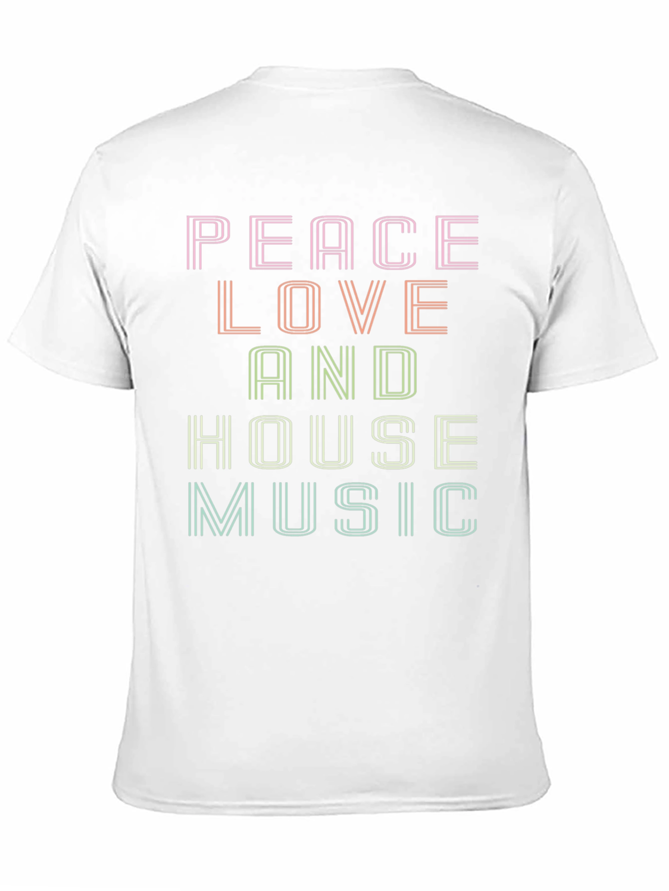 Black Peace Love House Music Graphic T-Shirt view 11