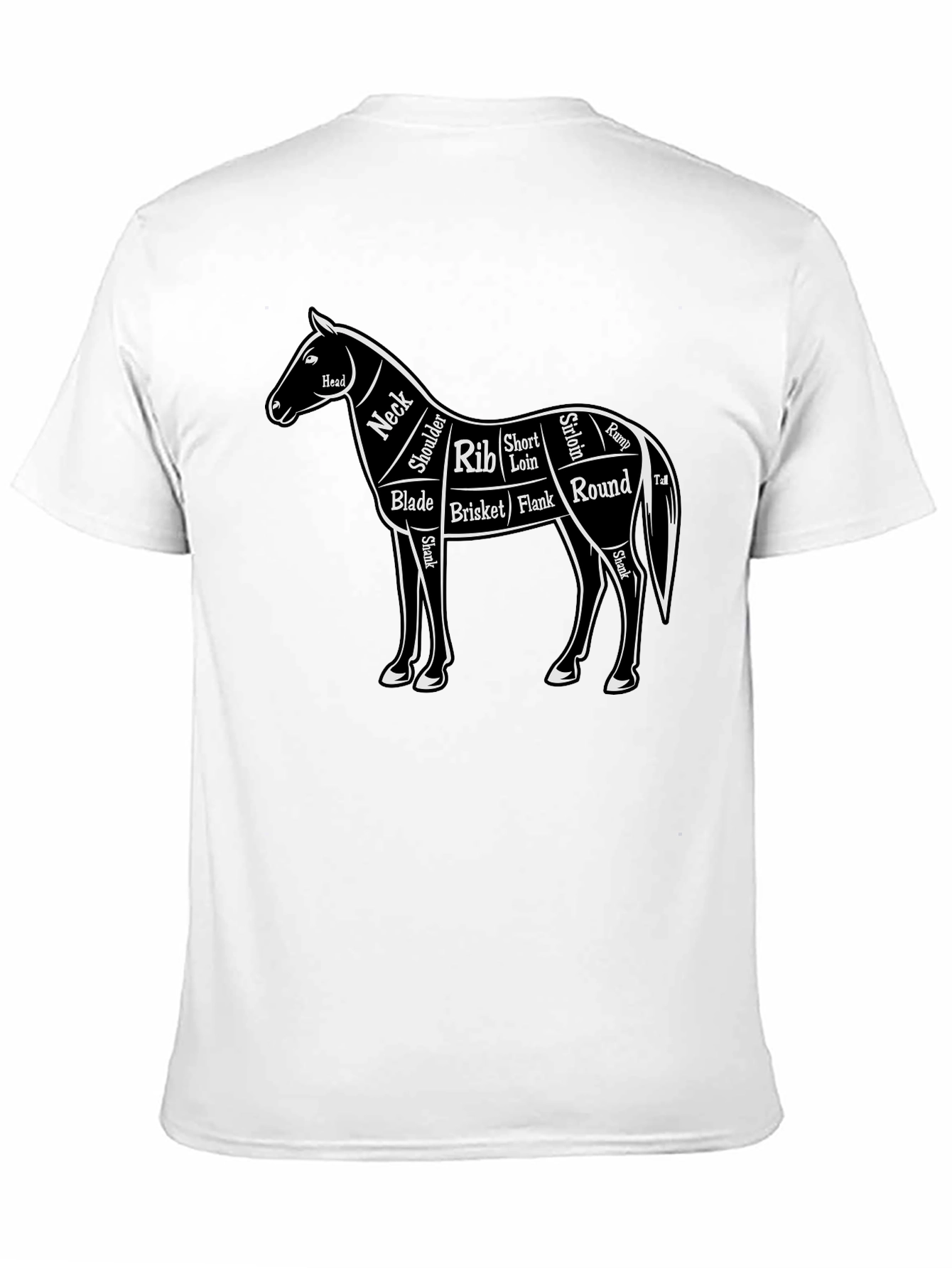 Black Horse Anatomy Black Graphic T-Shirt view 11