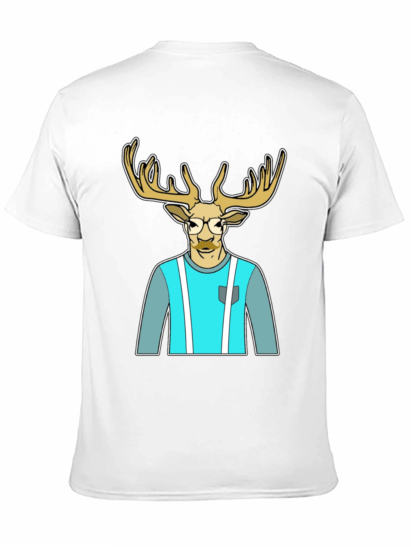 Black Stylish Deer Graphic Tee view 11