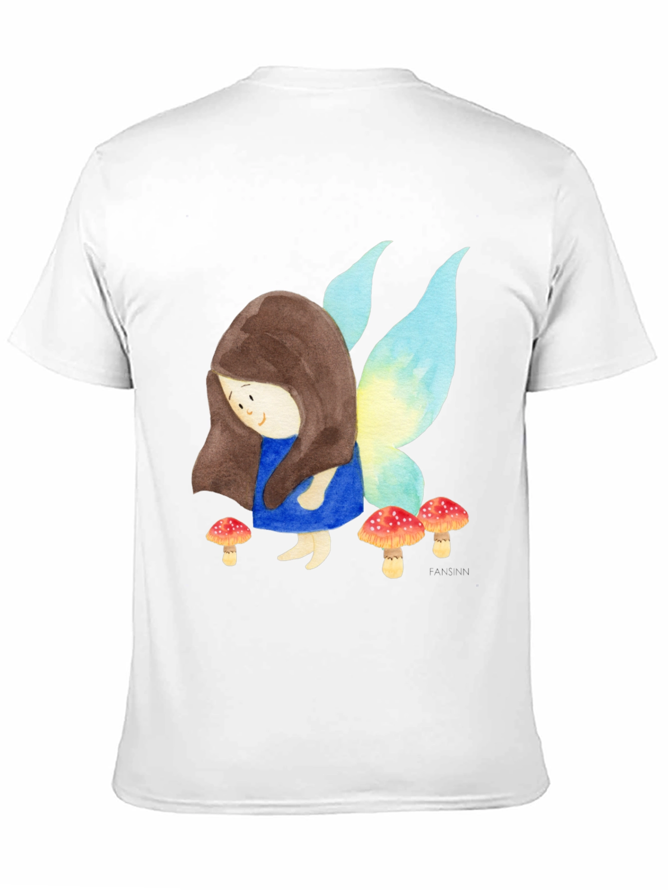 Black Fairy and Mushrooms Graphic T-Shirt view 11