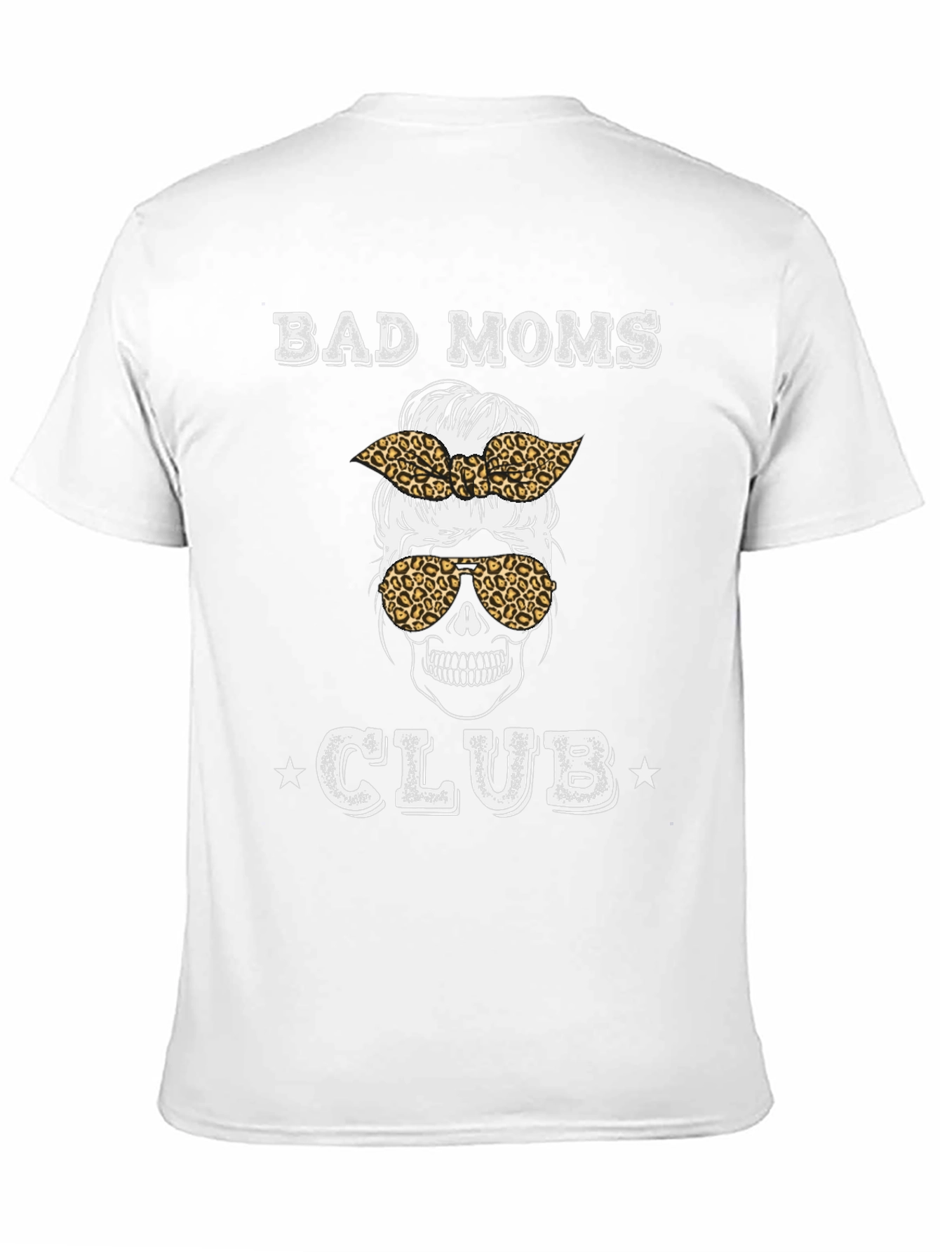 Black Bad Moms Club Graphic Tee - Skull Bandana T-Shirt view 11