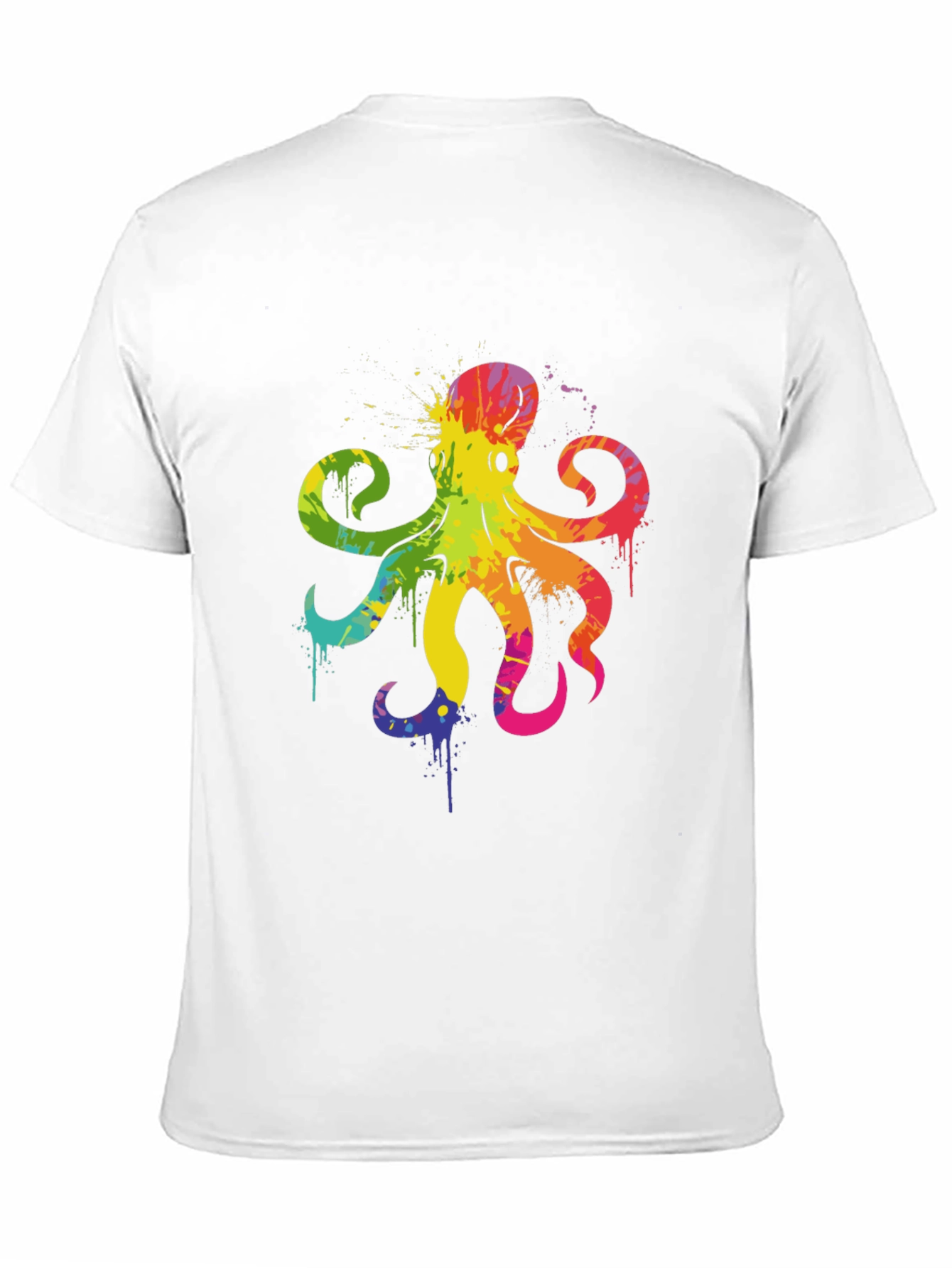 Black Rainbow Octopus Graphic T-Shirt - Men's Black Tee view 11
