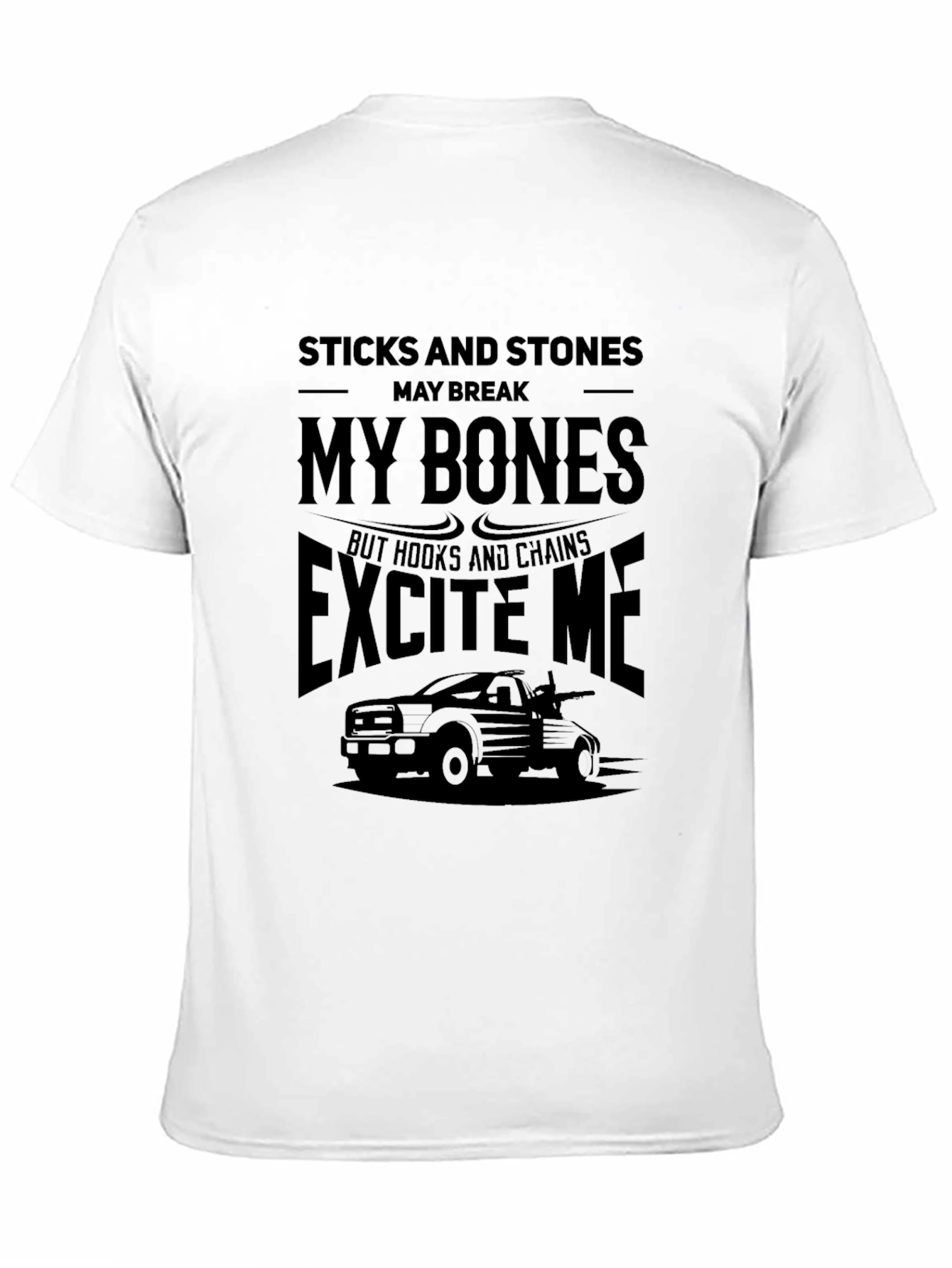 Black Sticks and Stones Tow Truck T-Shirt view 11