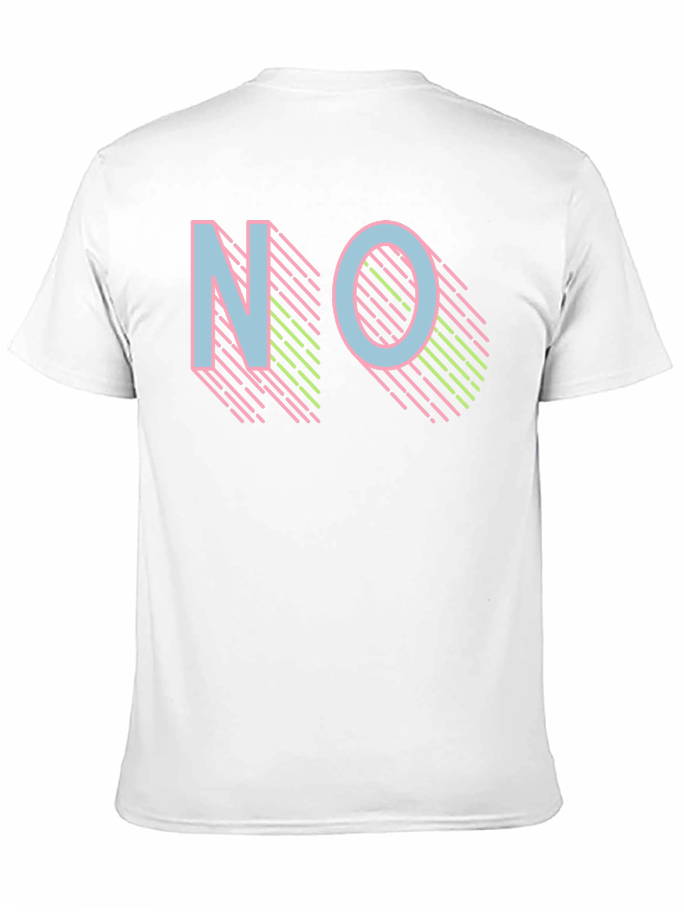 Black Retro NO Graphic Print Men's T-Shirt view 11