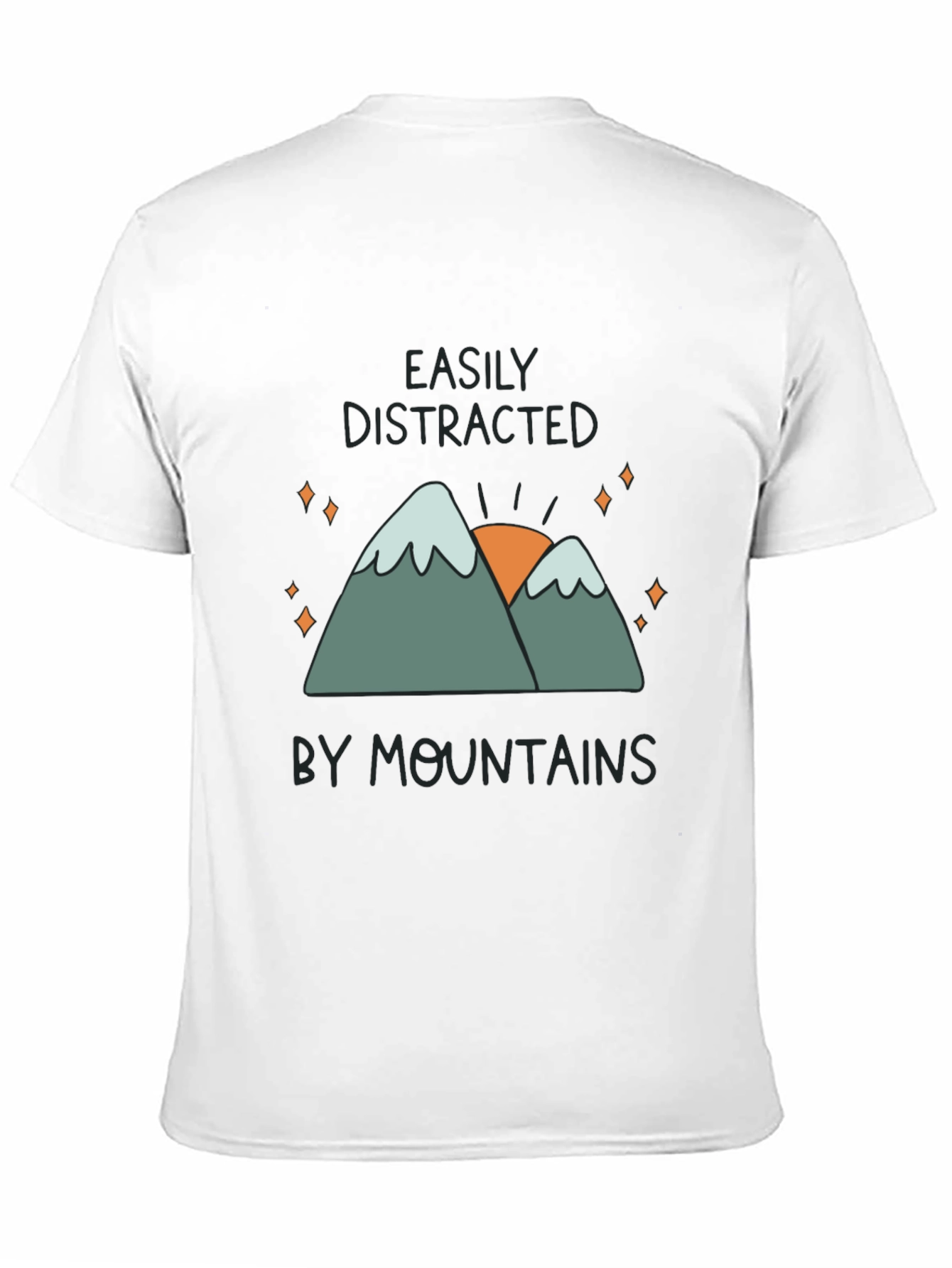 Black Easily Distracted By Mountains Graphic T-Shirt view 11