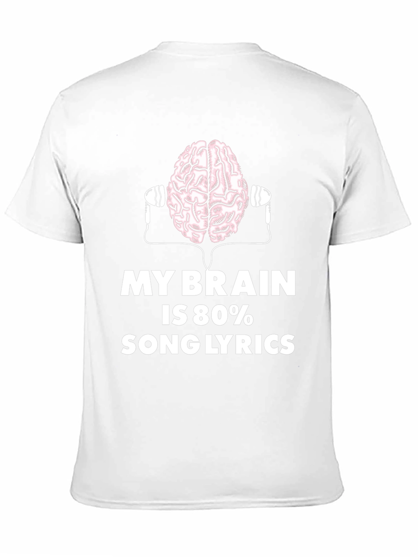 Black Brain 80% Song Lyrics Black T-Shirt view 11