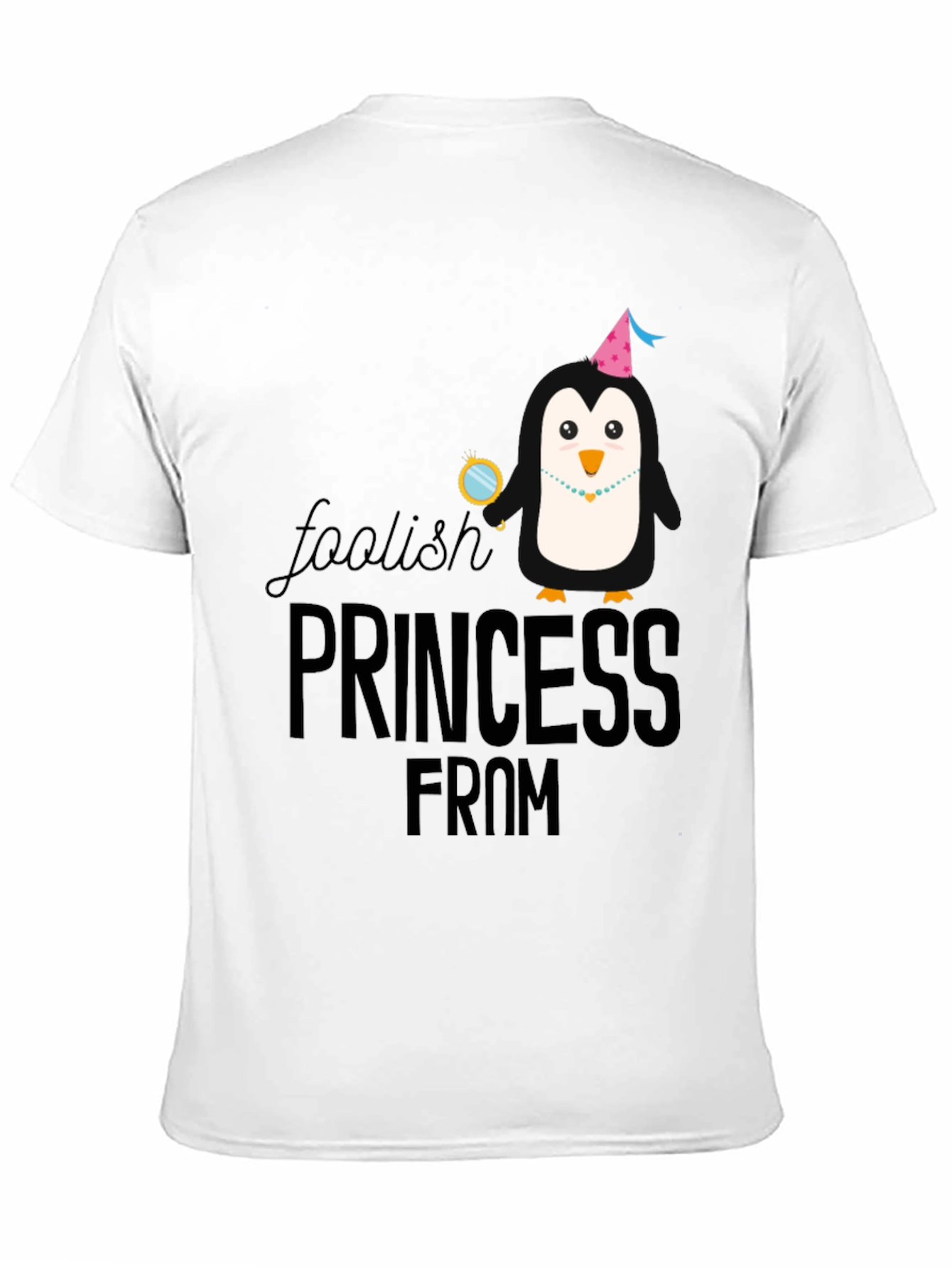 Black Foolish Princess Penguin T-Shirt - Black Cotton view 11