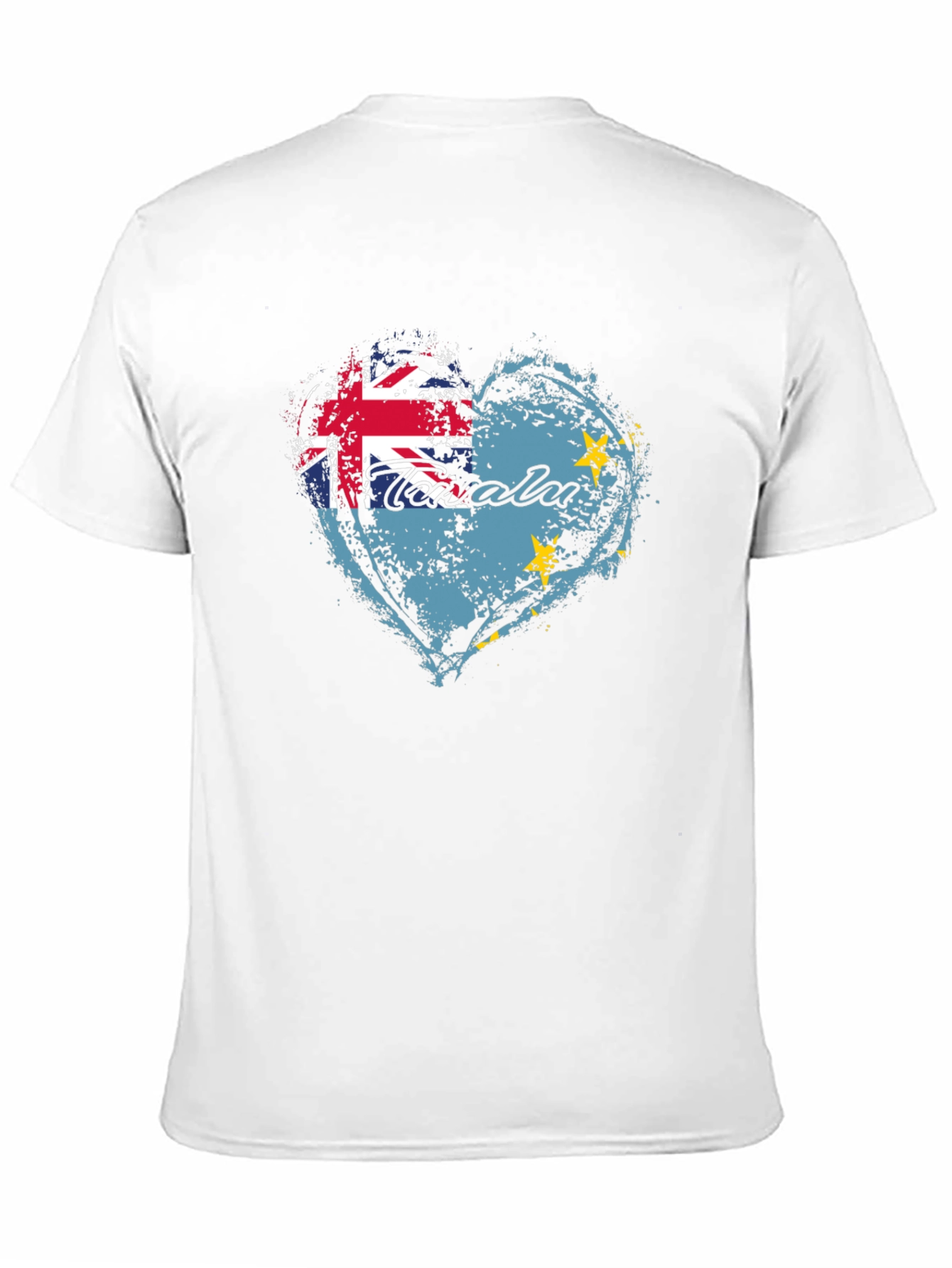 Black Tuvalu Flag Heart T-Shirt - Show Your Pride view 11