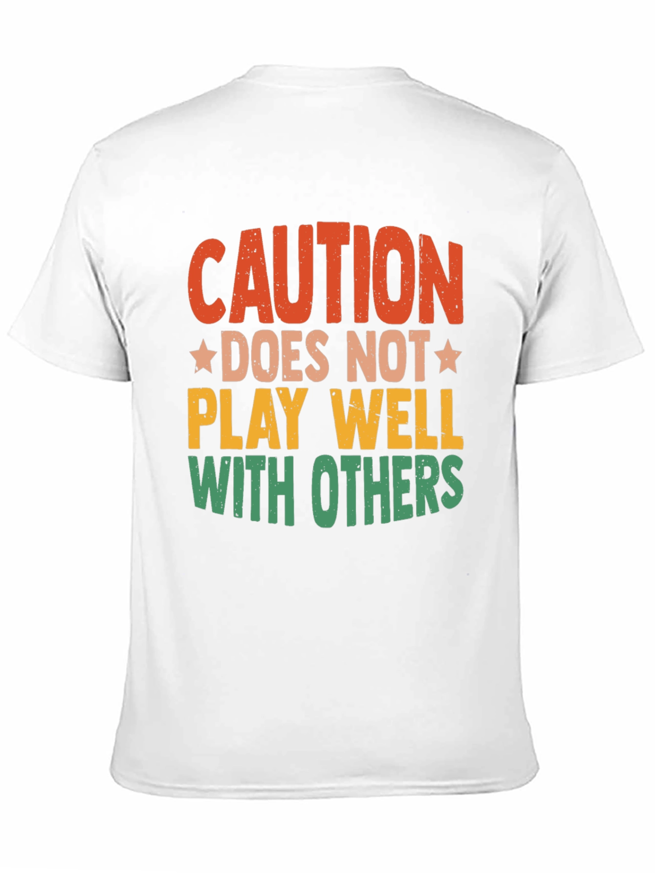 Black Caution: Does Not Play Well With Others T-Shirt view 11