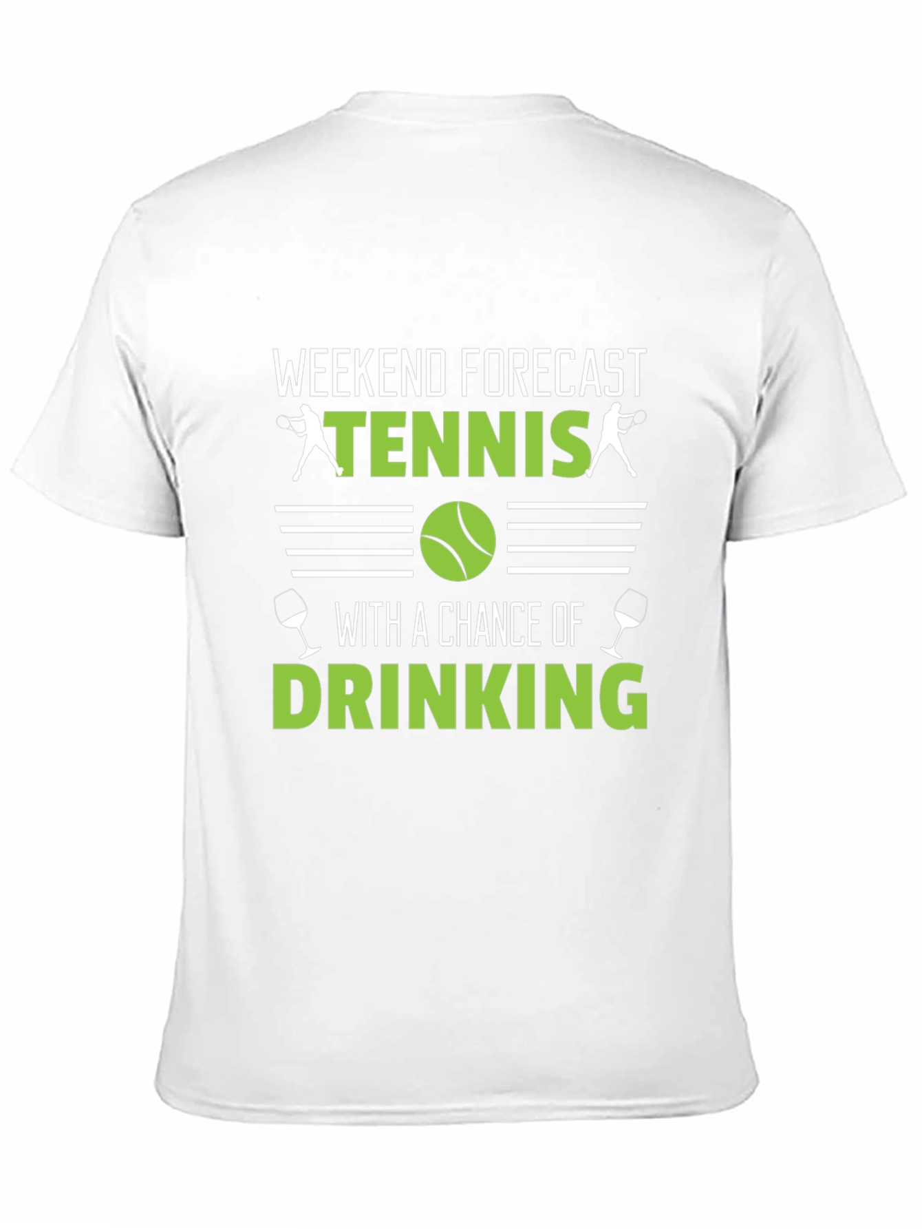 Black Weekend Tennis & Drinking T-Shirt - Funny Forecast Tee view 11