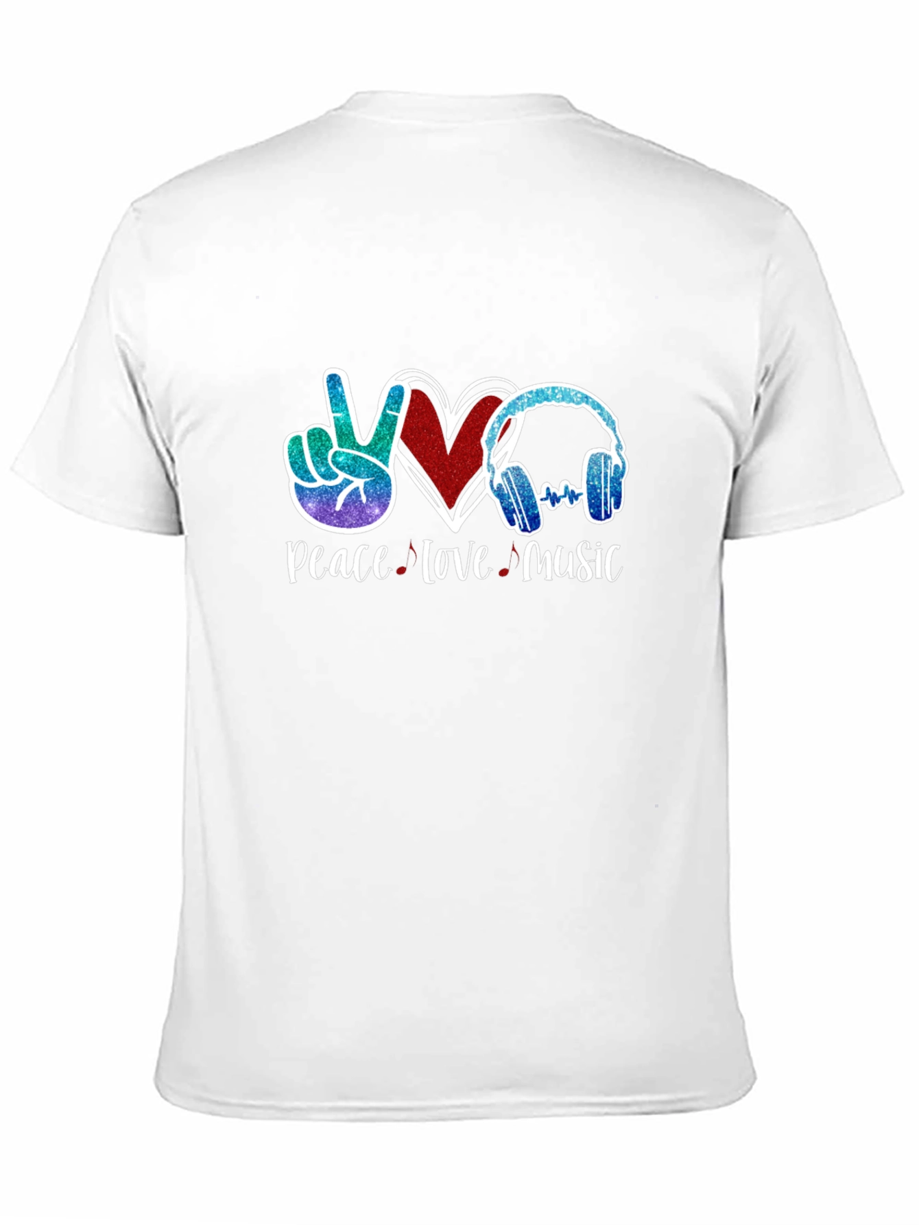 Black Peace Love Music Graphic T-Shirt view 11