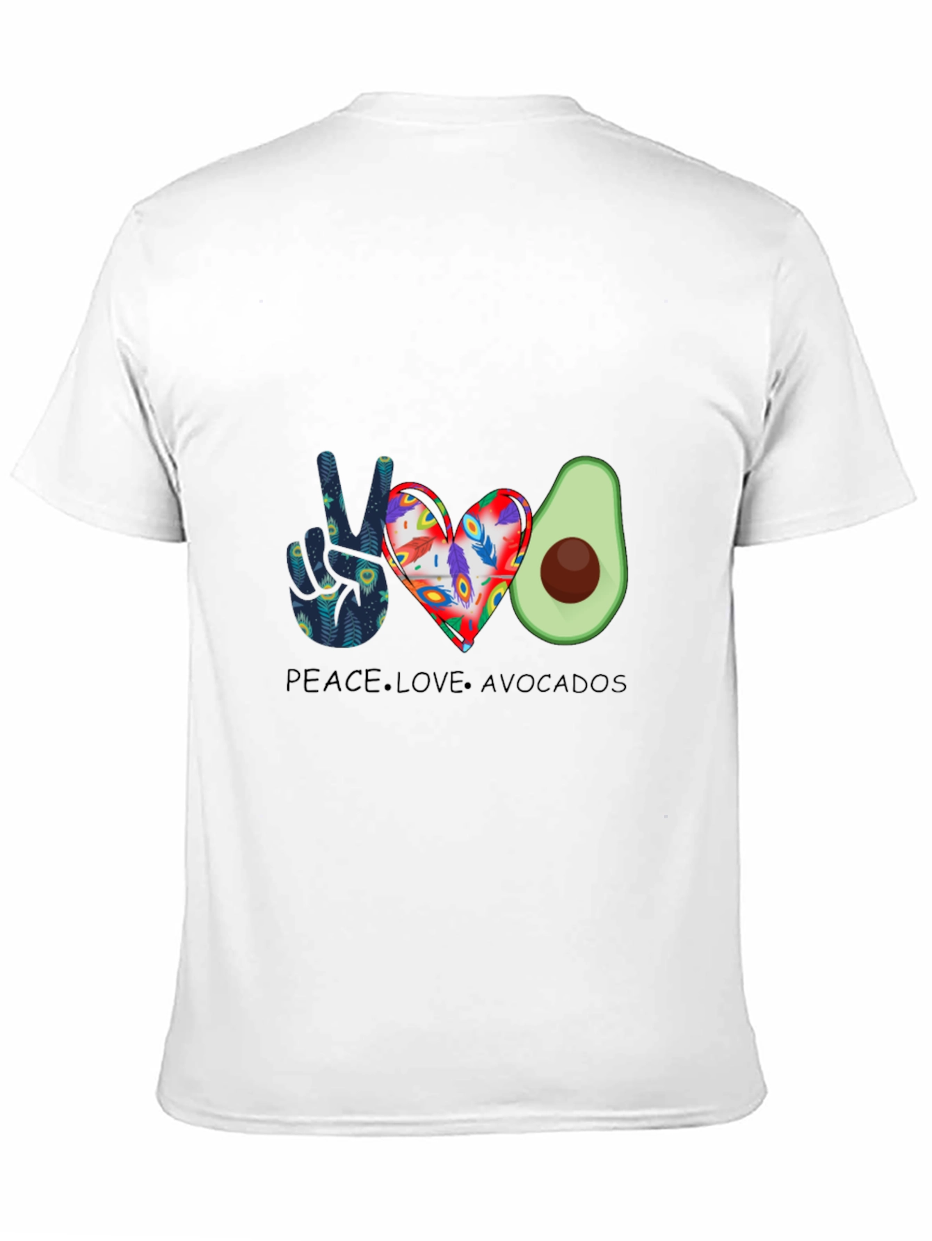 Black Peace Love Avocados Graphic T-Shirt view 11