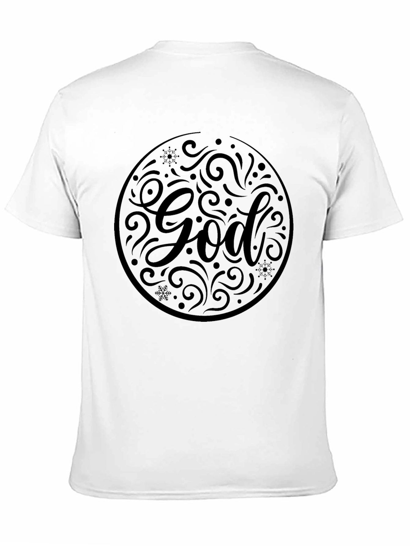 Black Men's Black God Graphic Print Crew Neck T-Shirt view 11