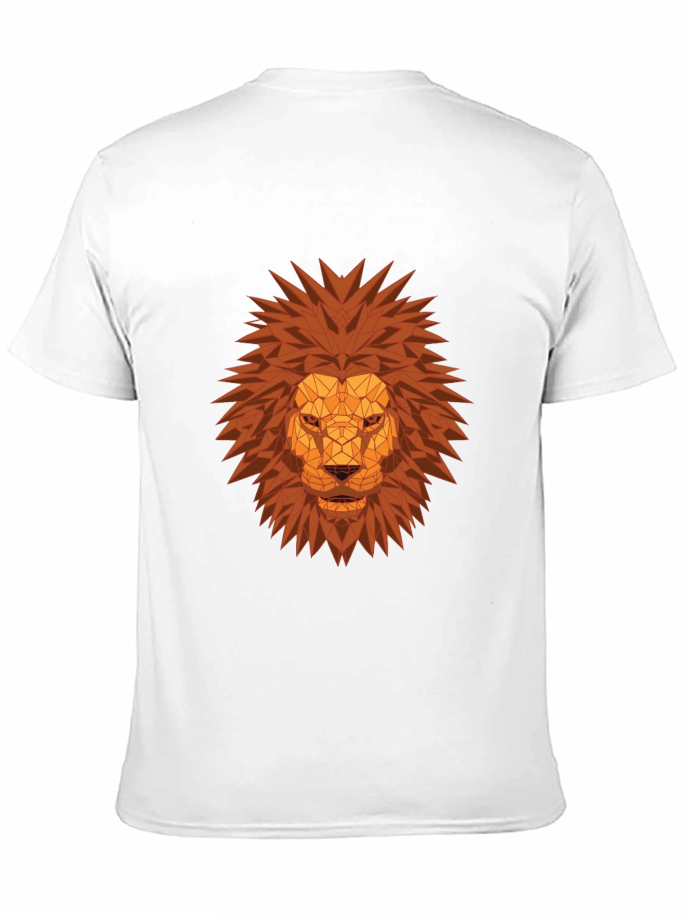 Black Geometric Lion Head Graphic Tee - Black view 11