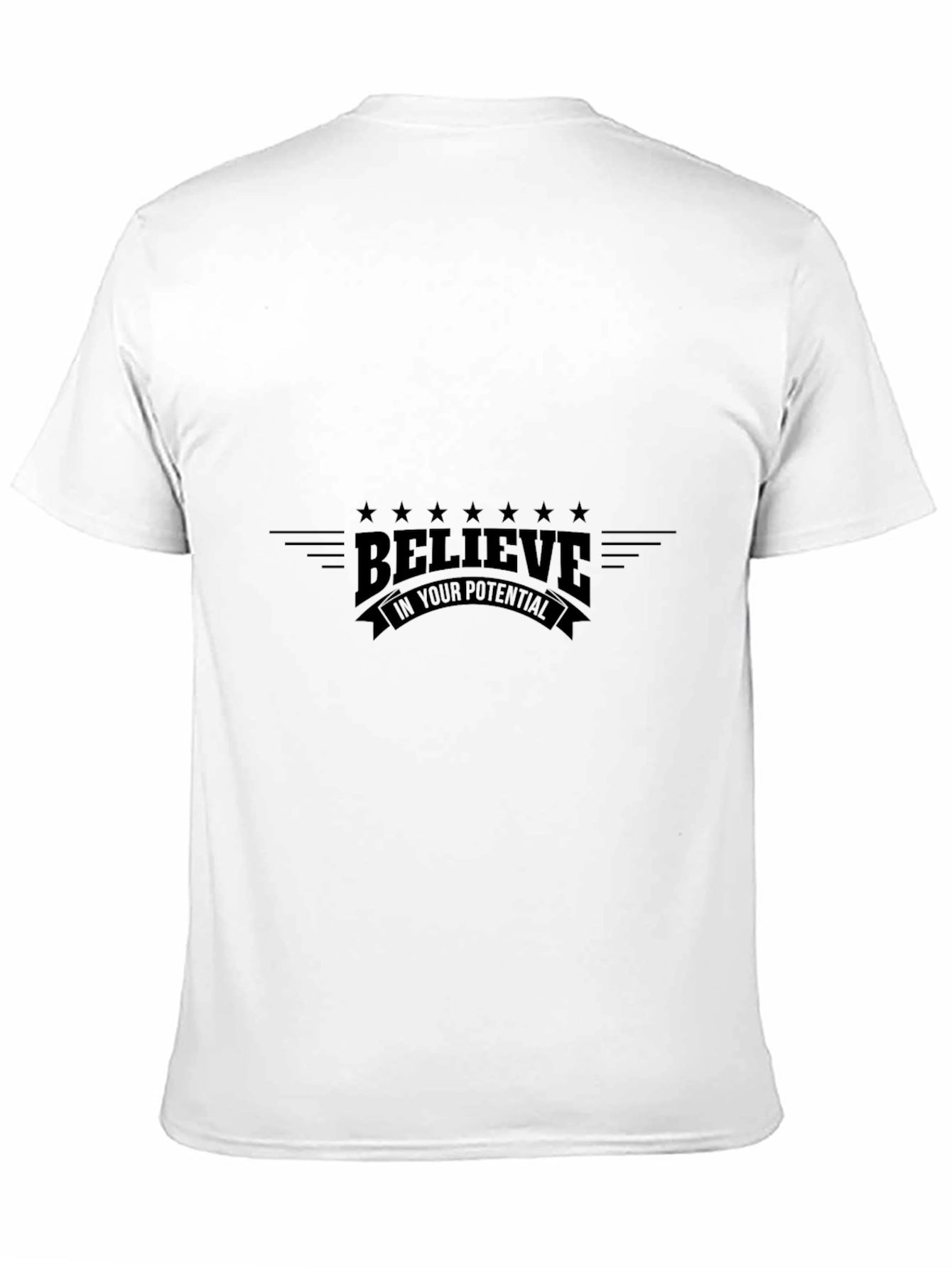 Black Believe In Your Potential Black Graphic T-Shirt view 11