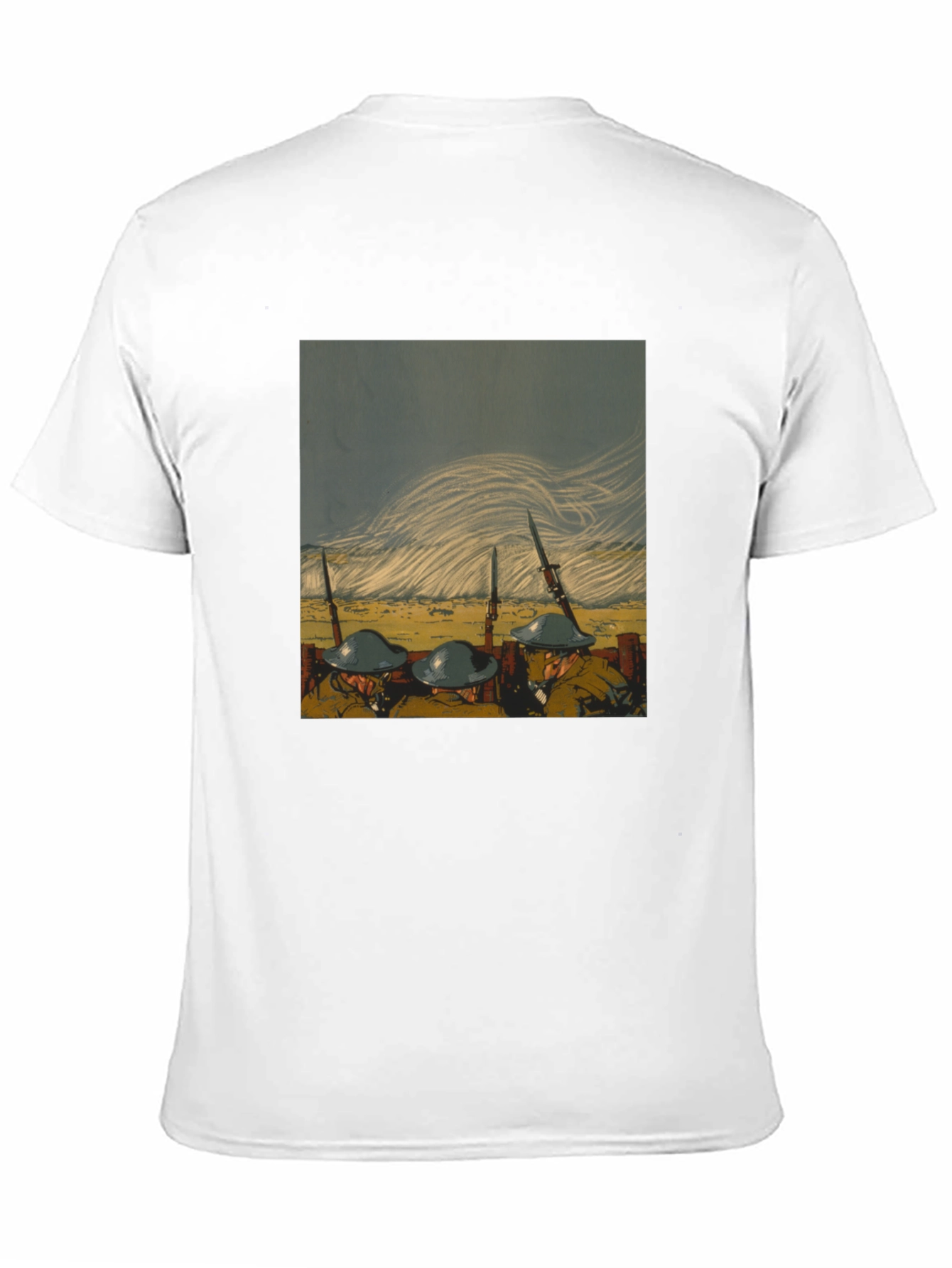 Black Vintage War Art Black T-Shirt view 11