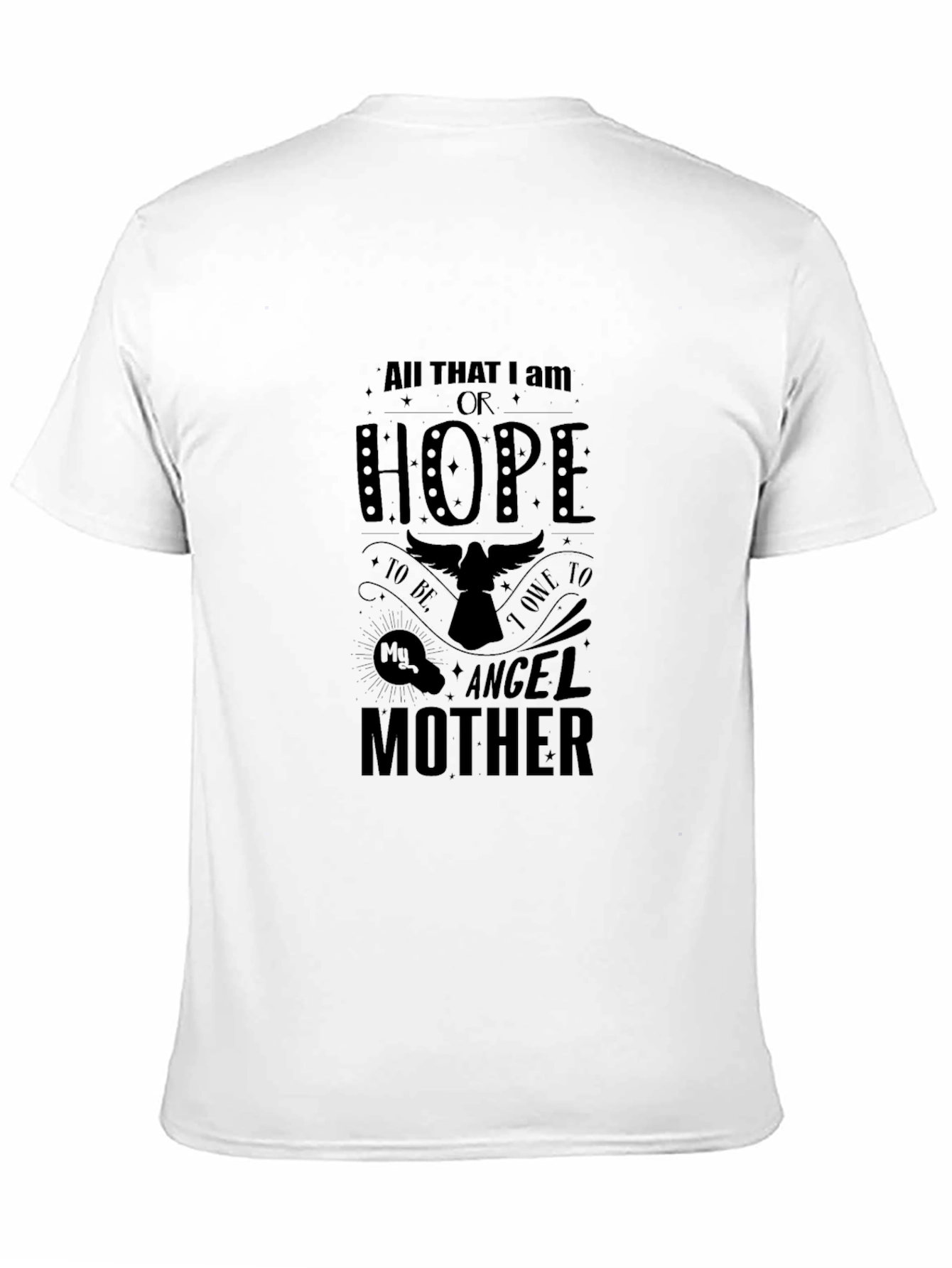 Black Angel Mother Graphic Black T-Shirt view 11