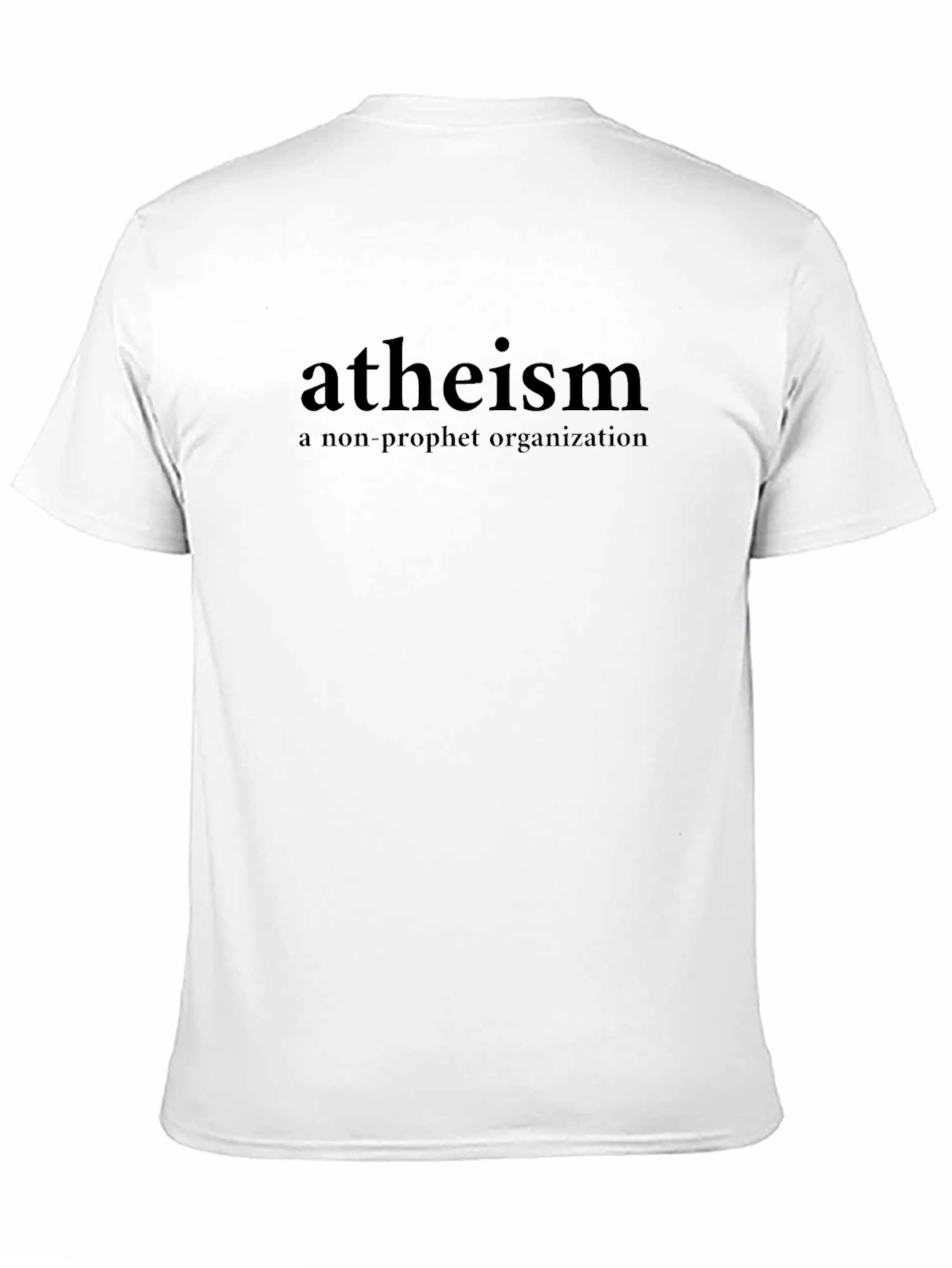 Black Atheism Non-Prophet Organization Graphic Tee view 11