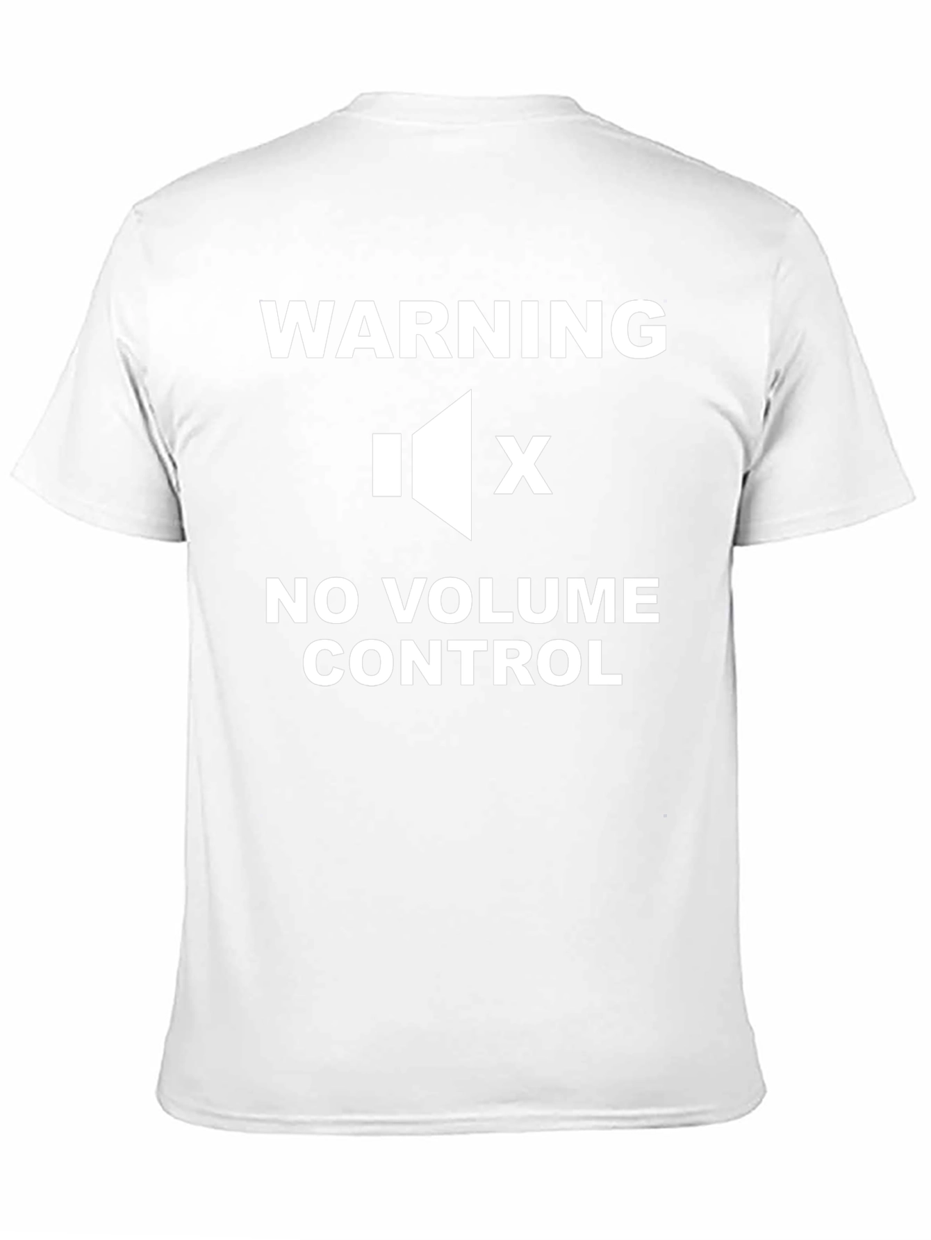 Black Warning No Volume Control Novelty T-Shirt view 11