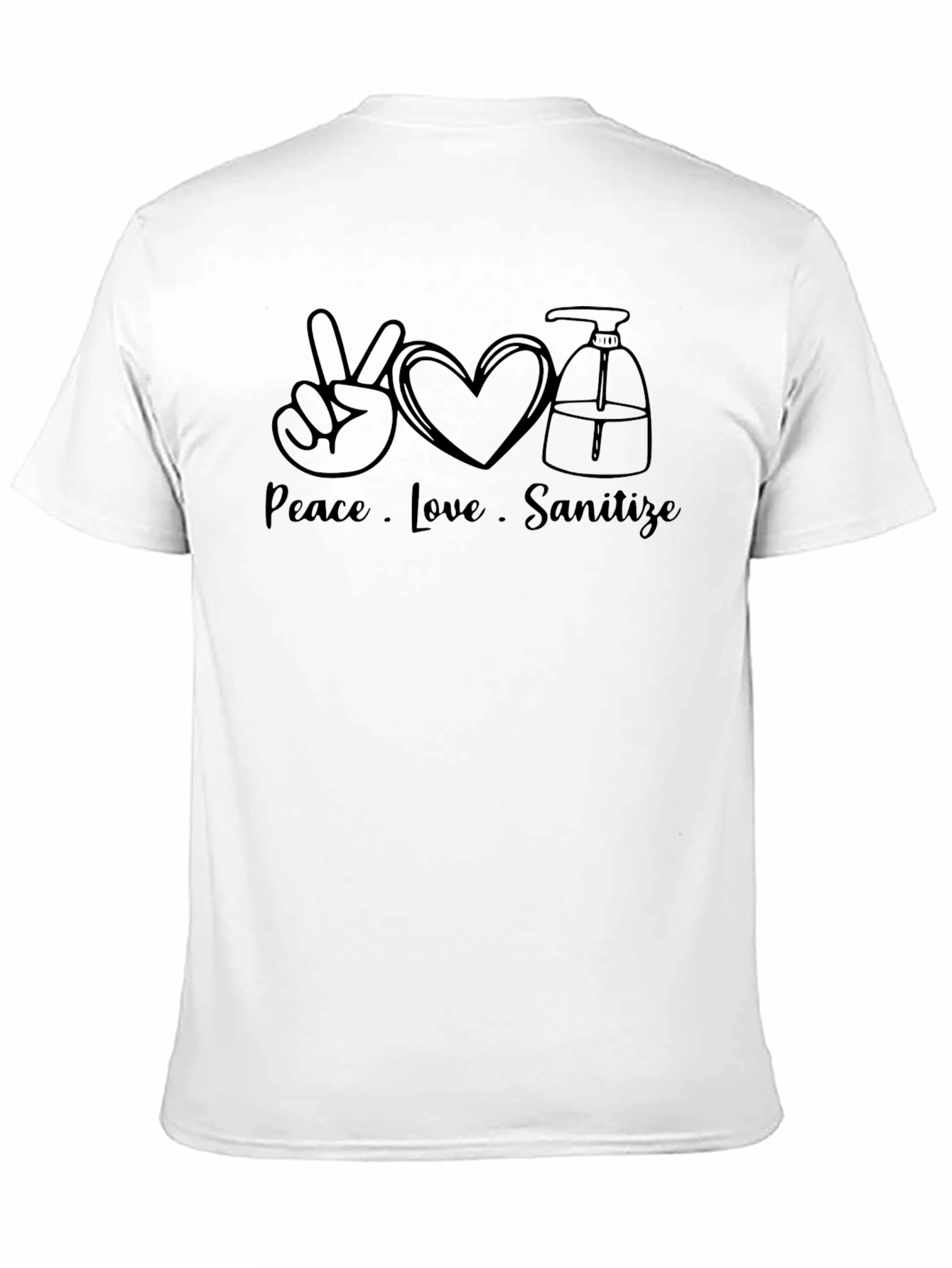 Black Peace Love Sanitize Graphic T-Shirt view 11