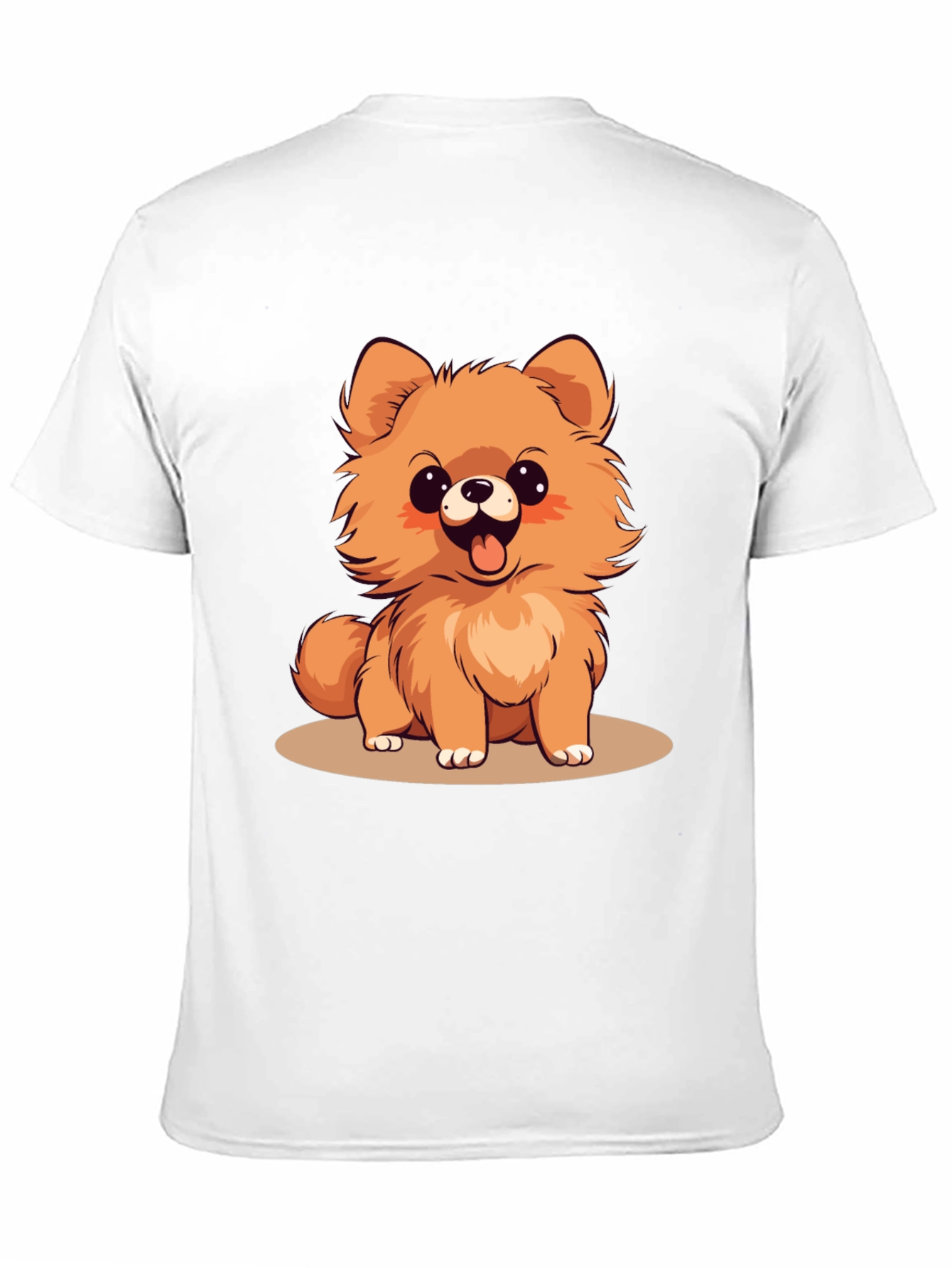 Black Cute Pomeranian Dog Cartoon Graphic T-Shirt view 11
