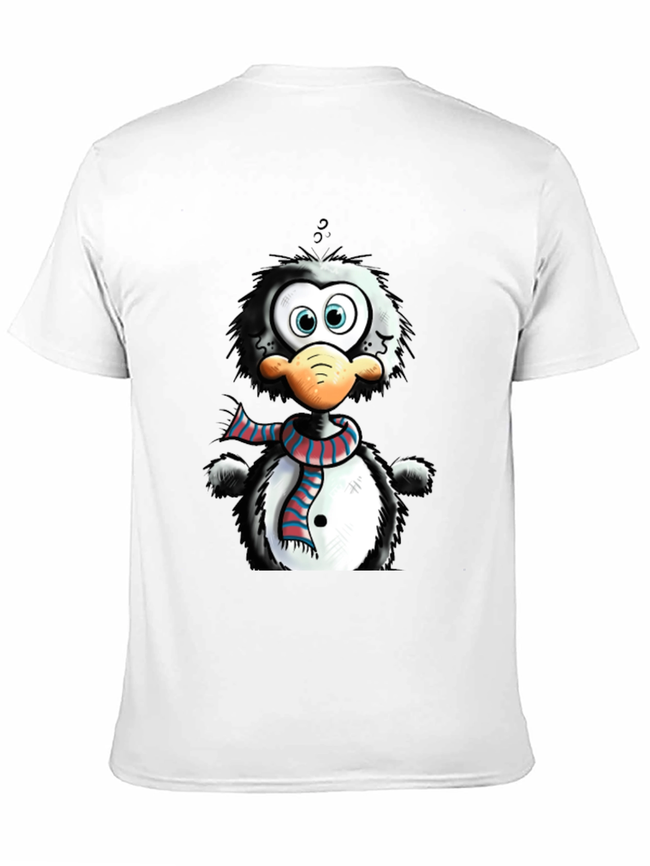 Black Cartoon Penguin Graphic Tee - Quirky Style view 11
