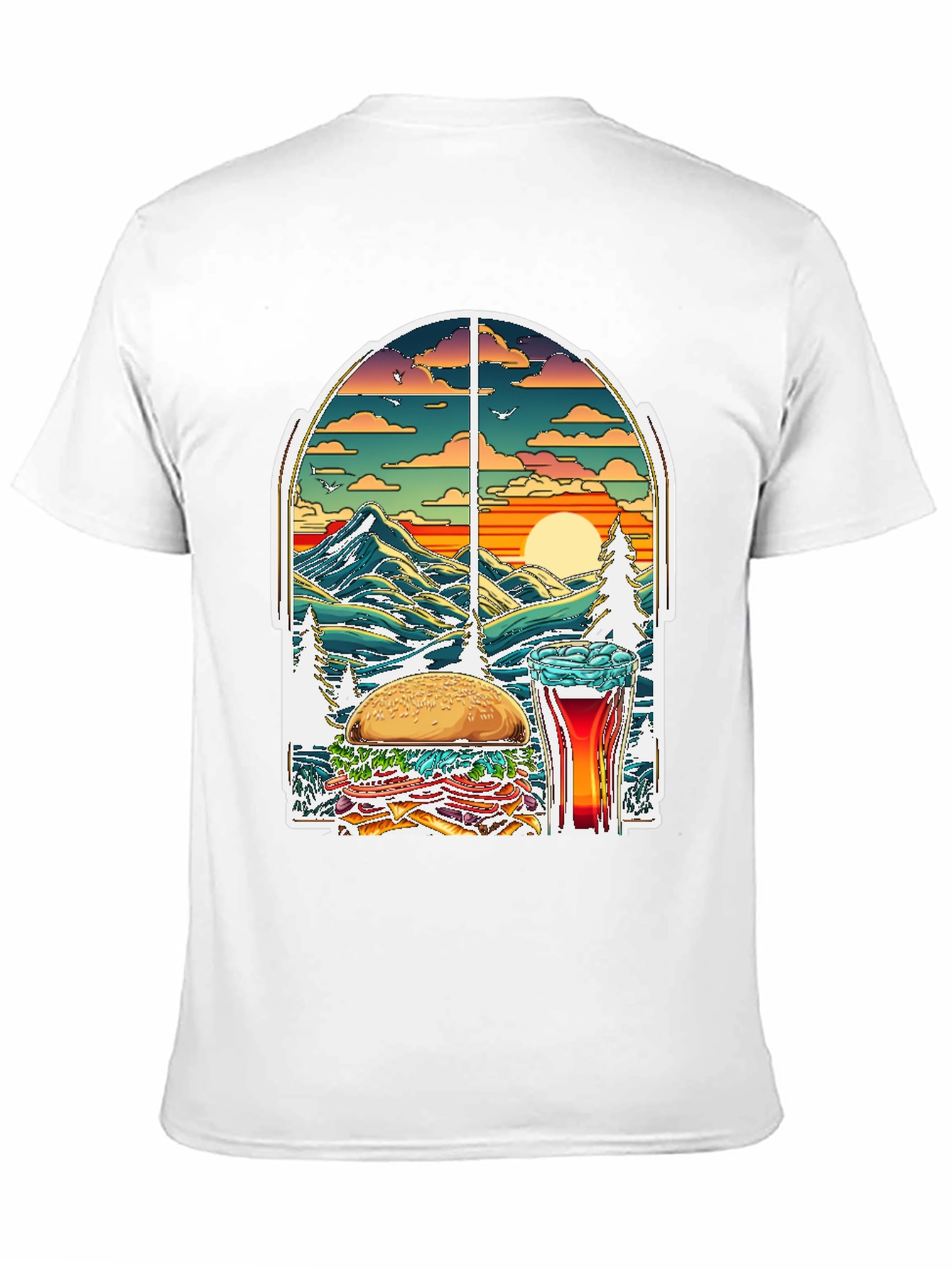 Black Burger Beer Nature T-Shirt view 11