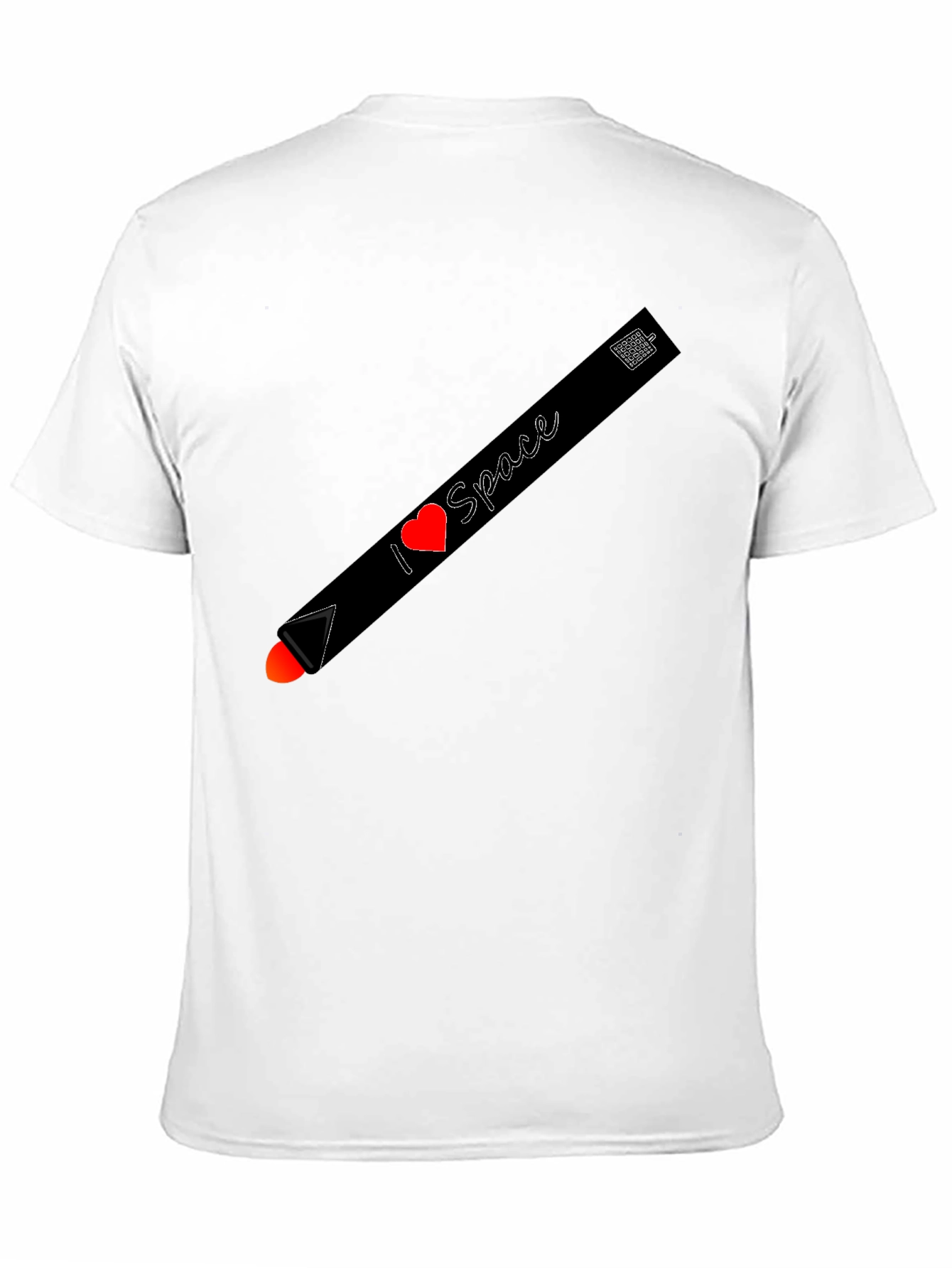 Black I Heart Space T-Shirt - Unique Rocket Design view 11