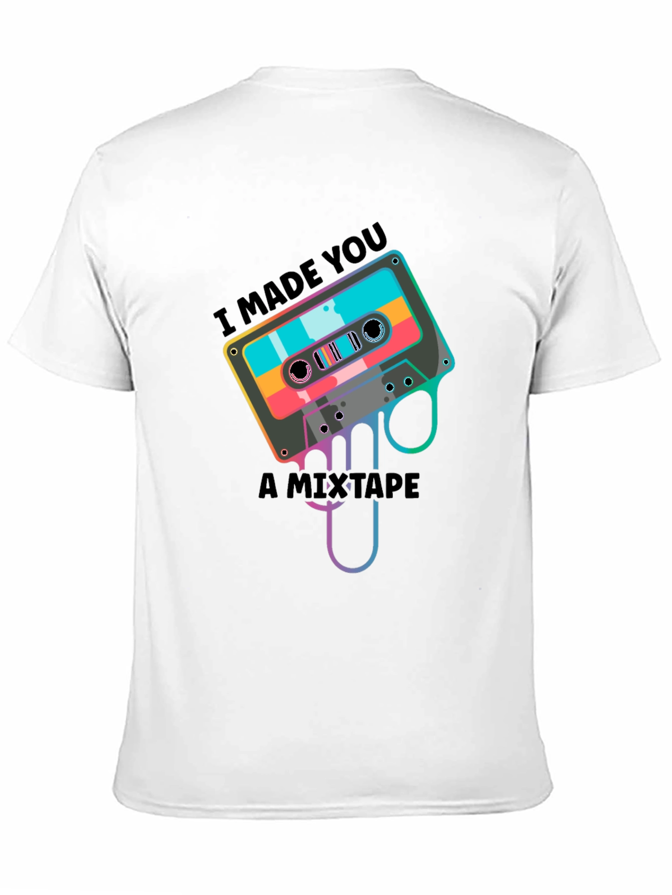 Black Retro Mixtape T-Shirt - I Made You A Mixtape view 11