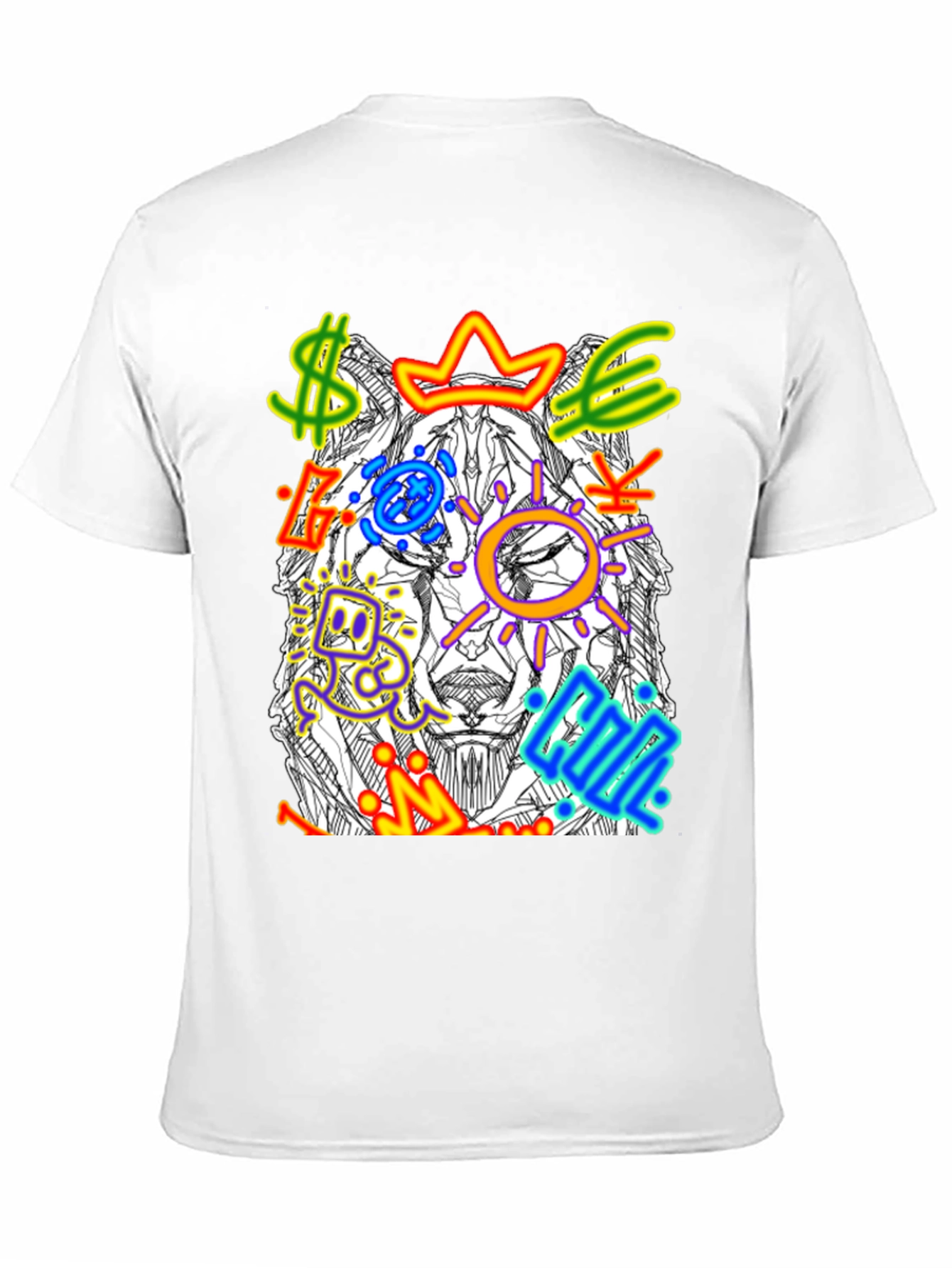 Black Wolf Graffiti Art Graphic T-Shirt view 11