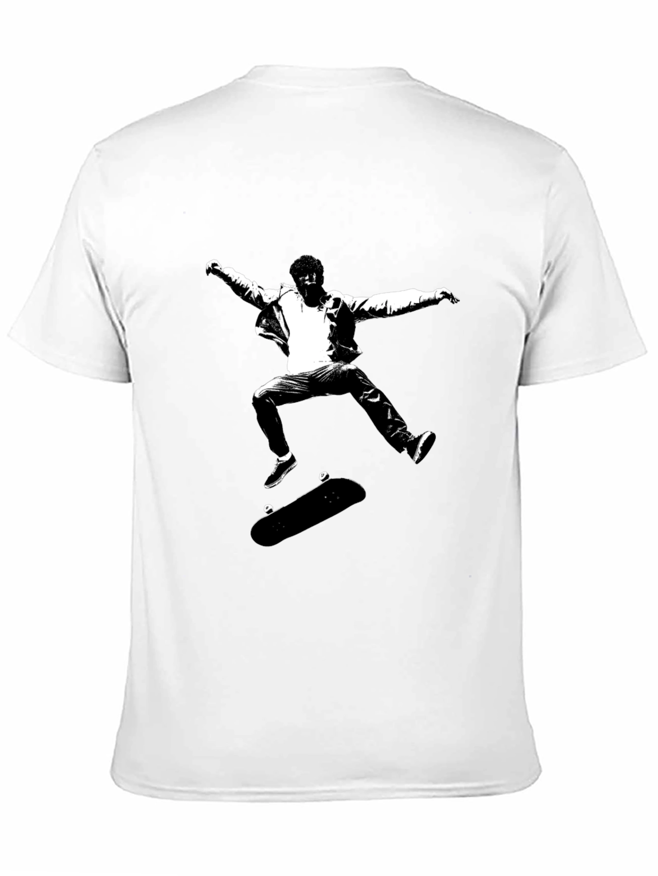 Black Skateboarding Graphic Tee - Black Cotton view 11