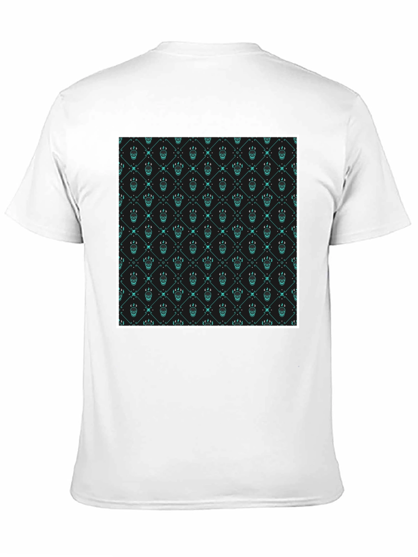 Black Patterned Graphic Print Crew Neck T-Shirt view 11