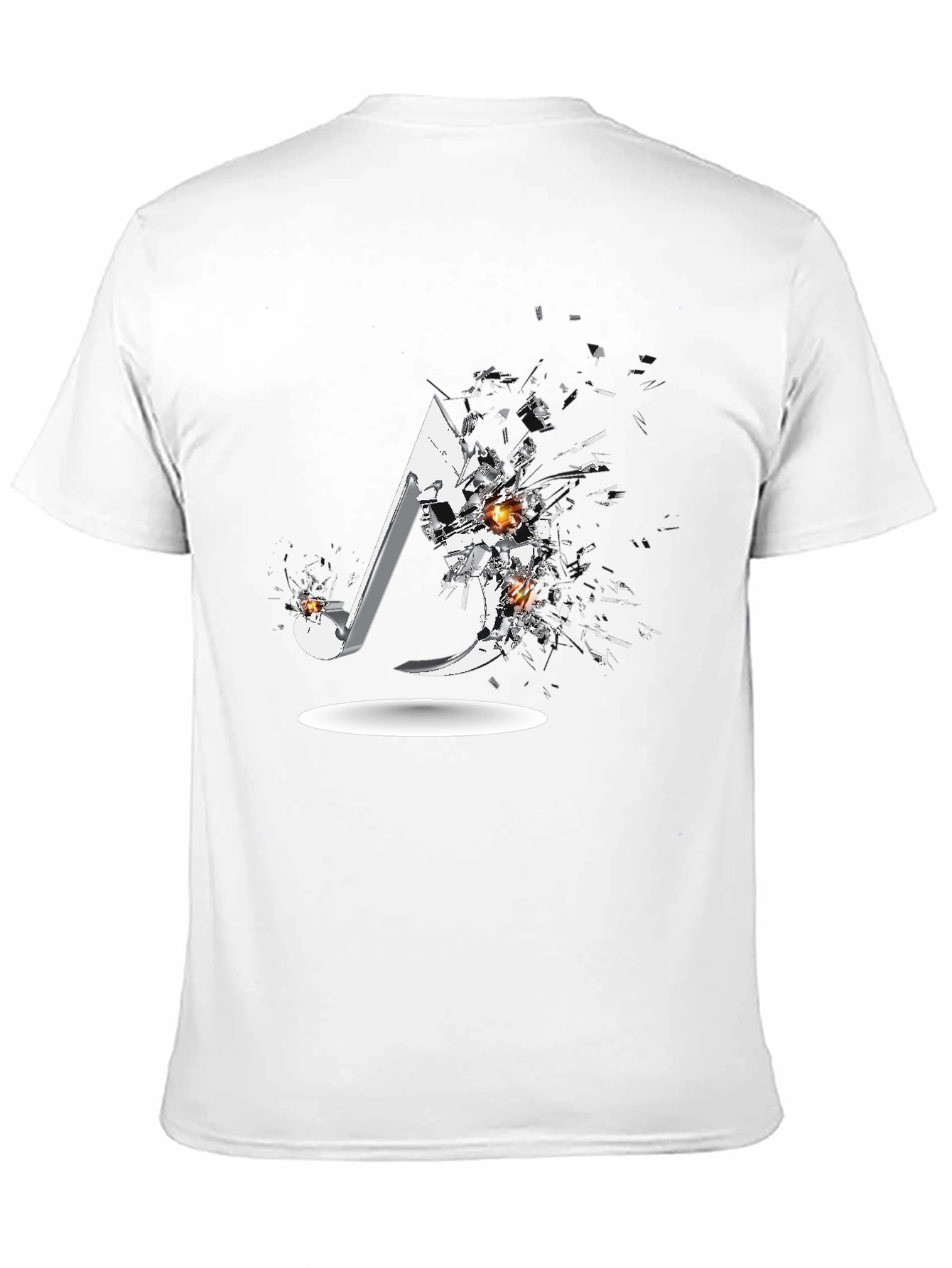 Black Abstract Graphic Print Black T-Shirt view 11