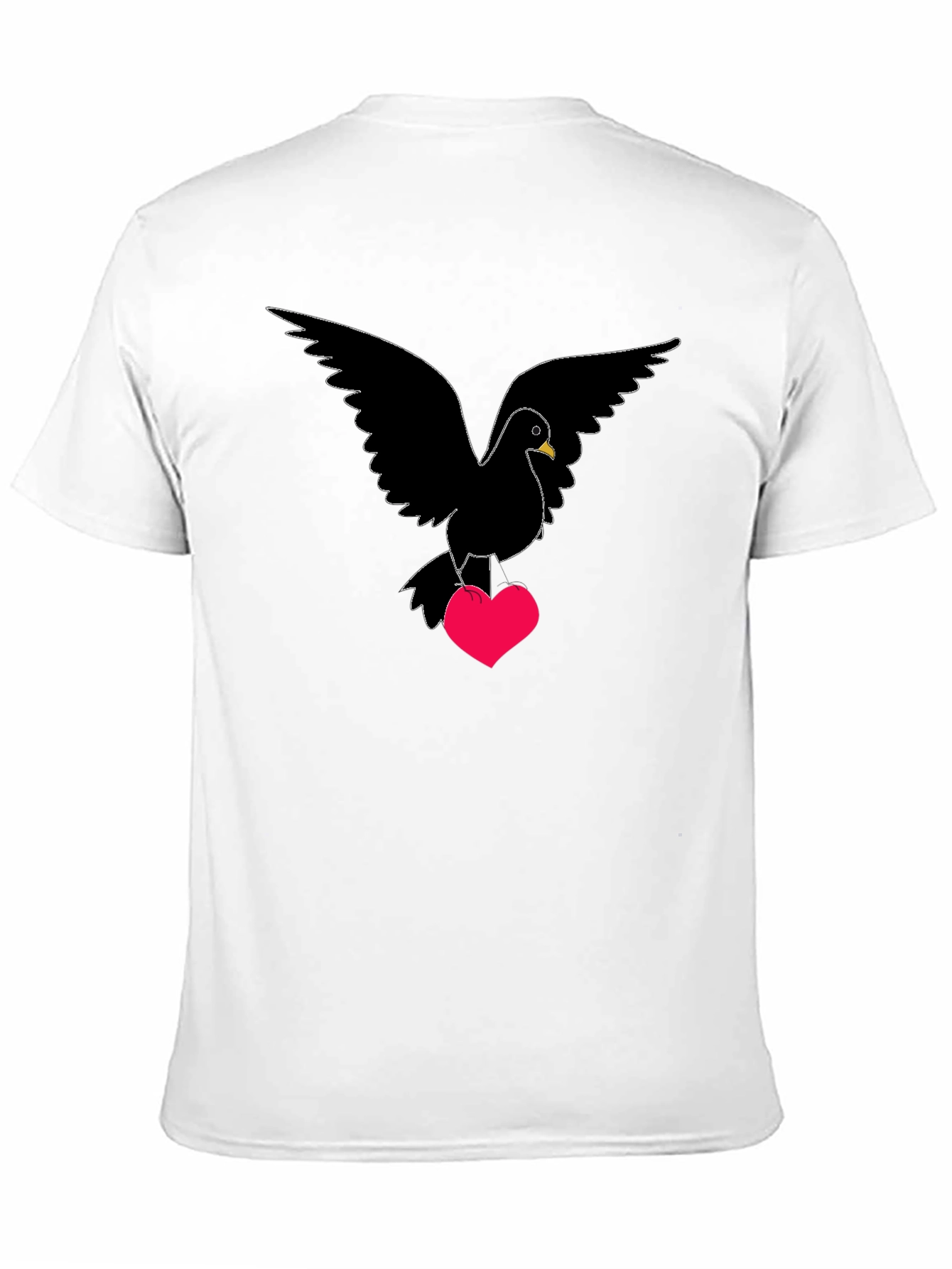 Black Dove Heart T-Shirt - Love Bird Graphic Tee view 11