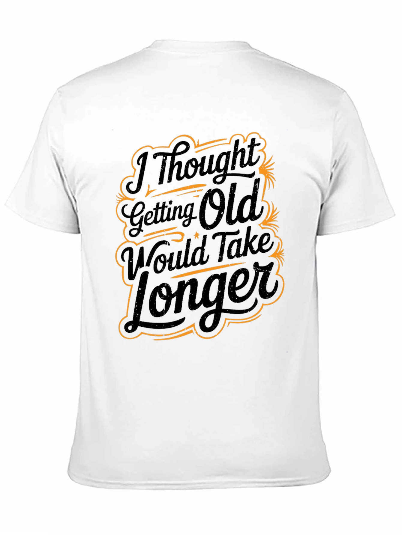 Black Funny "Getting Old" Graphic Print Black T-Shirt view 11