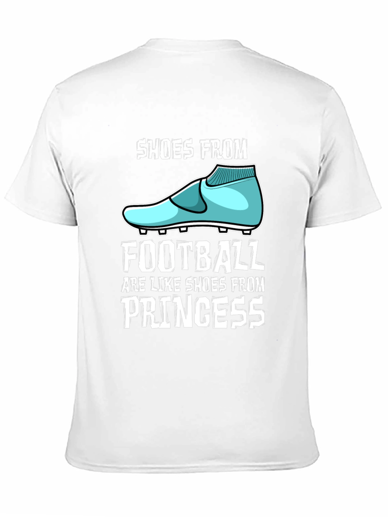 Black Funny Football vs Princess Shoes Graphic Tee view 11