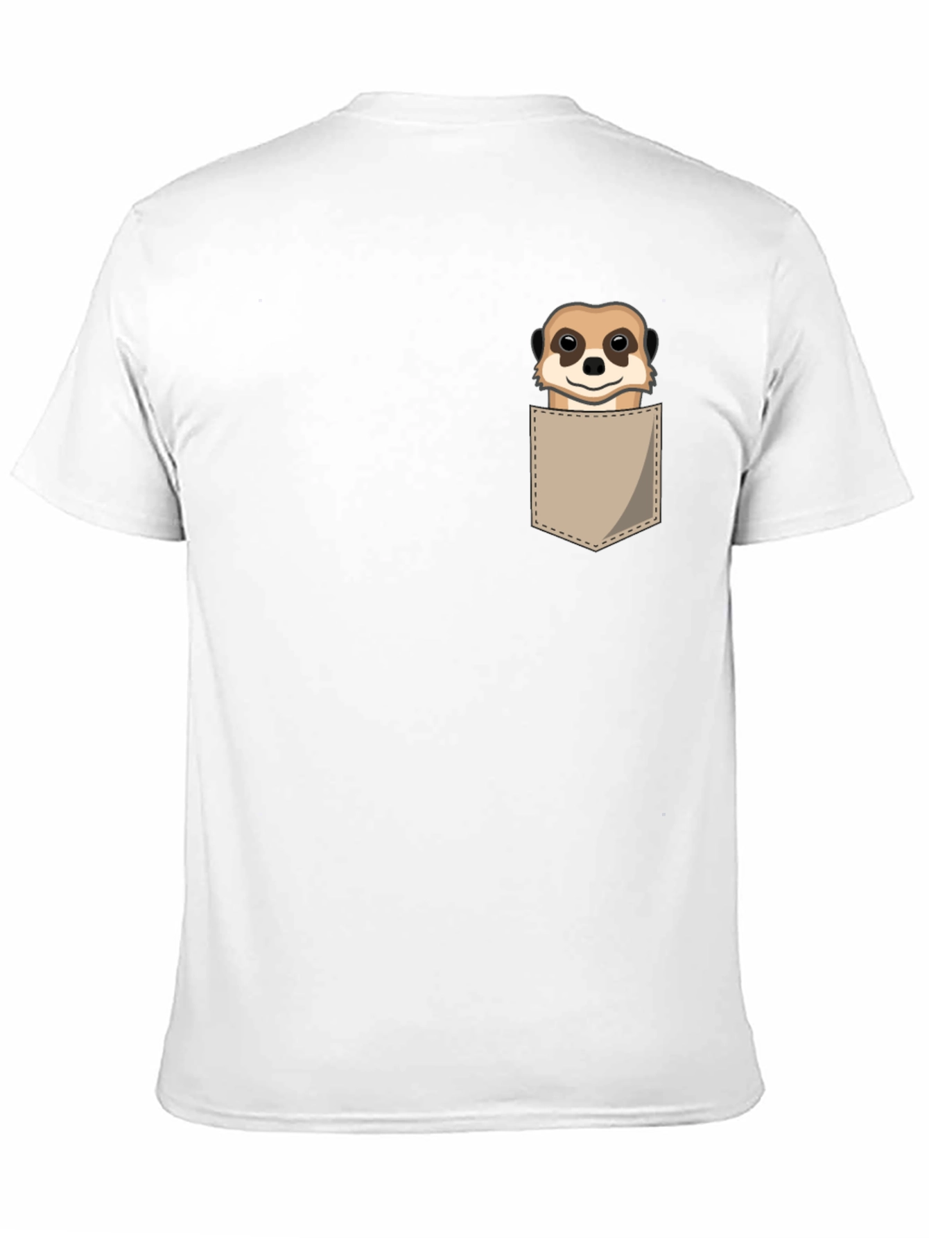 Black Meerkat Pocket T-Shirt - Novelty Cartoon Tee view 11