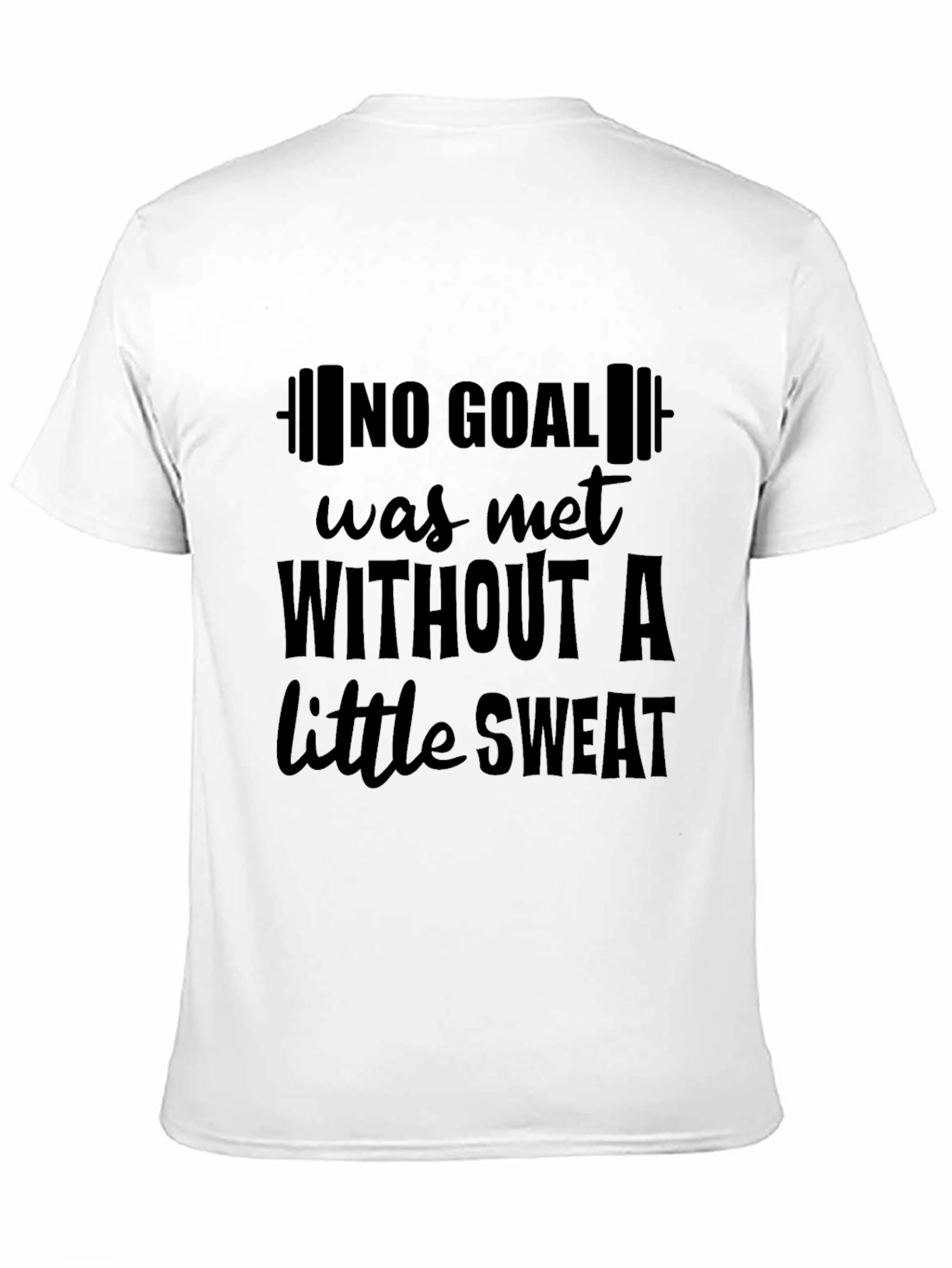 Black Motivational Workout T-Shirt - "No Goal Without Sweat" view 11