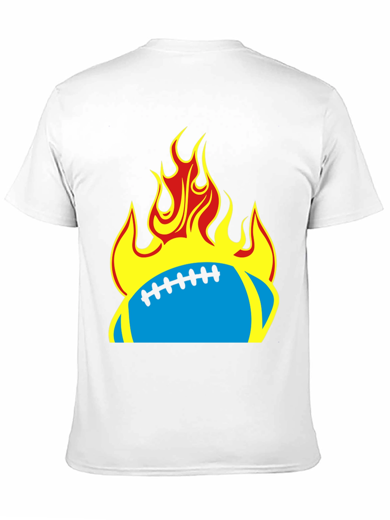 Black Flaming Football T-Shirt - Black Tee view 11