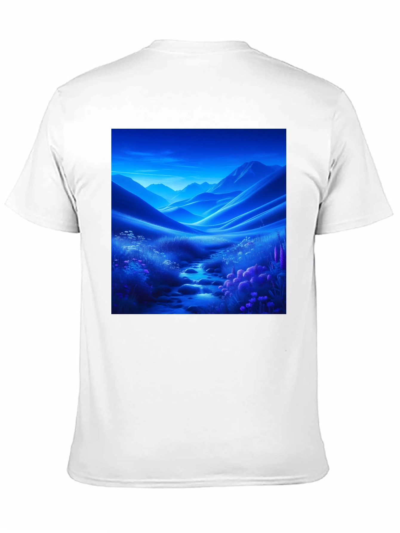 Black Scenic Mountain Stream T-Shirt view 11