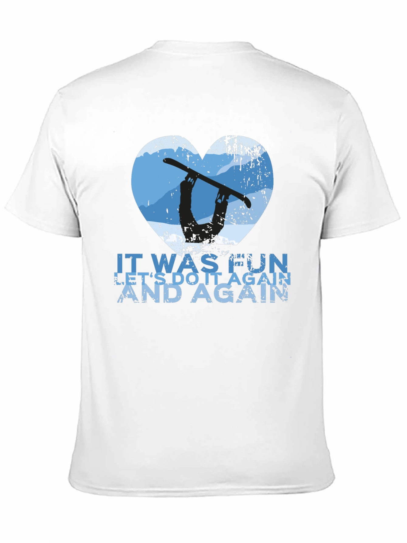 Black Snowboarder Heart Graphic Tee - Let's Do It Again! view 11